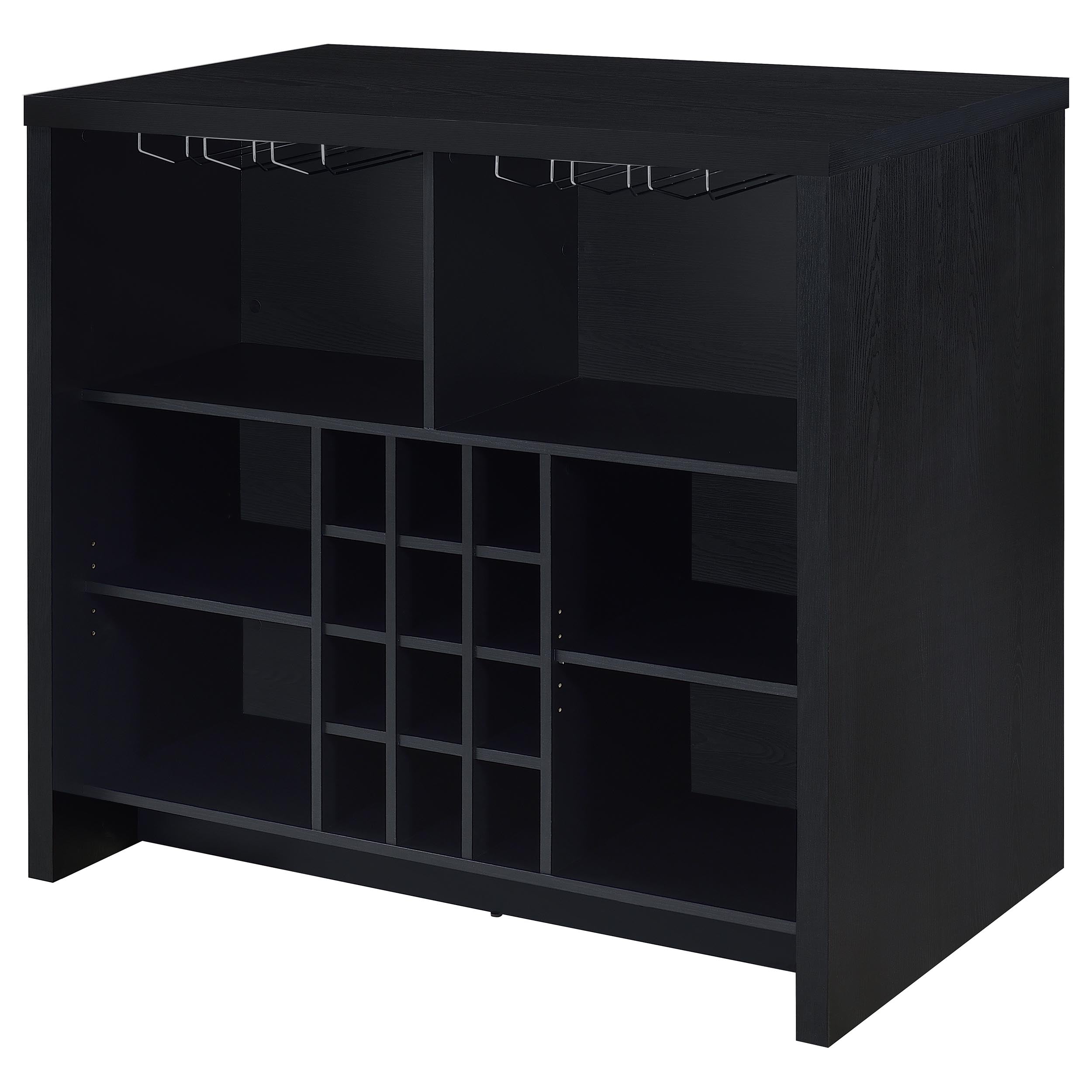 Topanga Engineered Wood Freestanding Home Bar Black — view 8