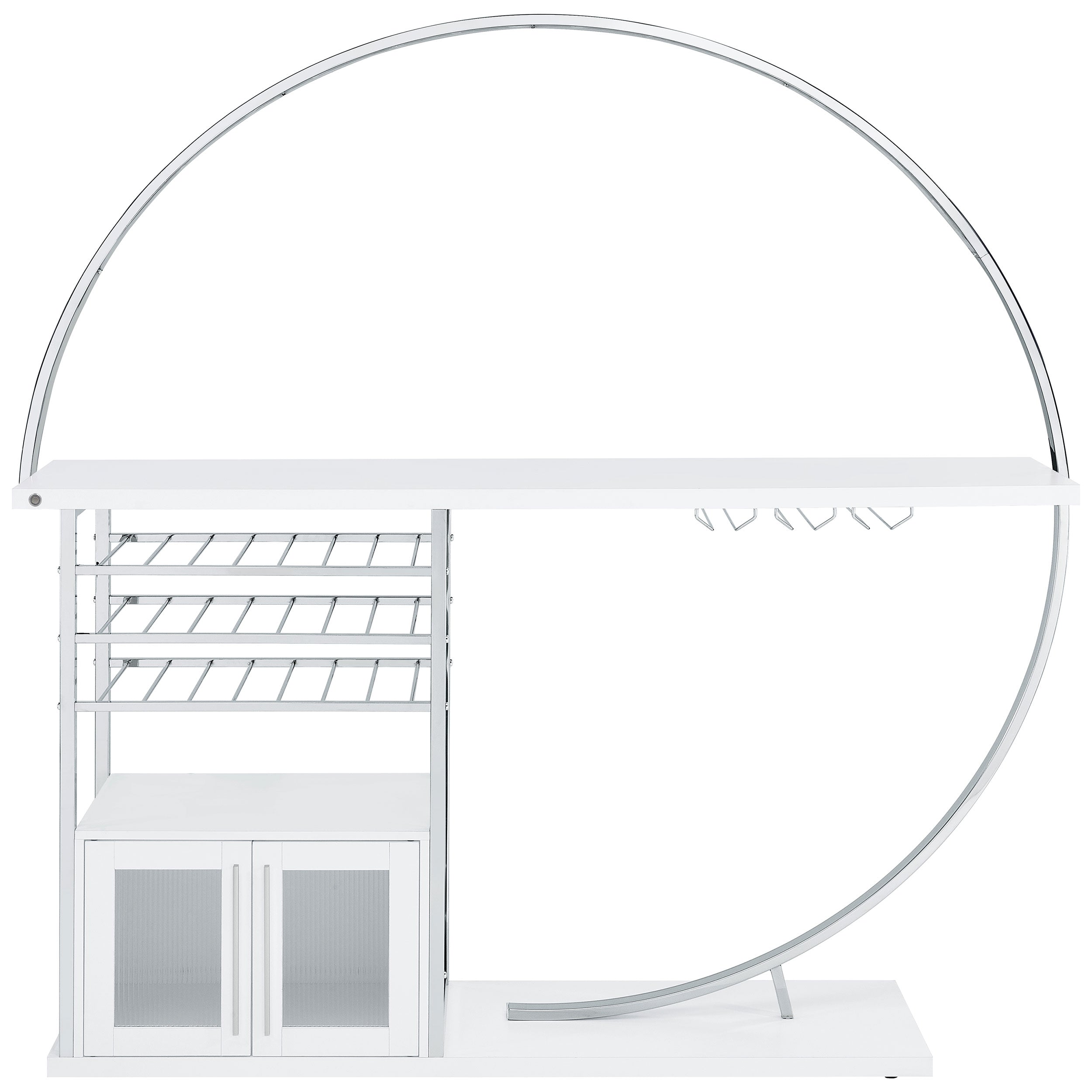 Risley 2-door Circular LED Wine Cabinet White High Gloss — view 13