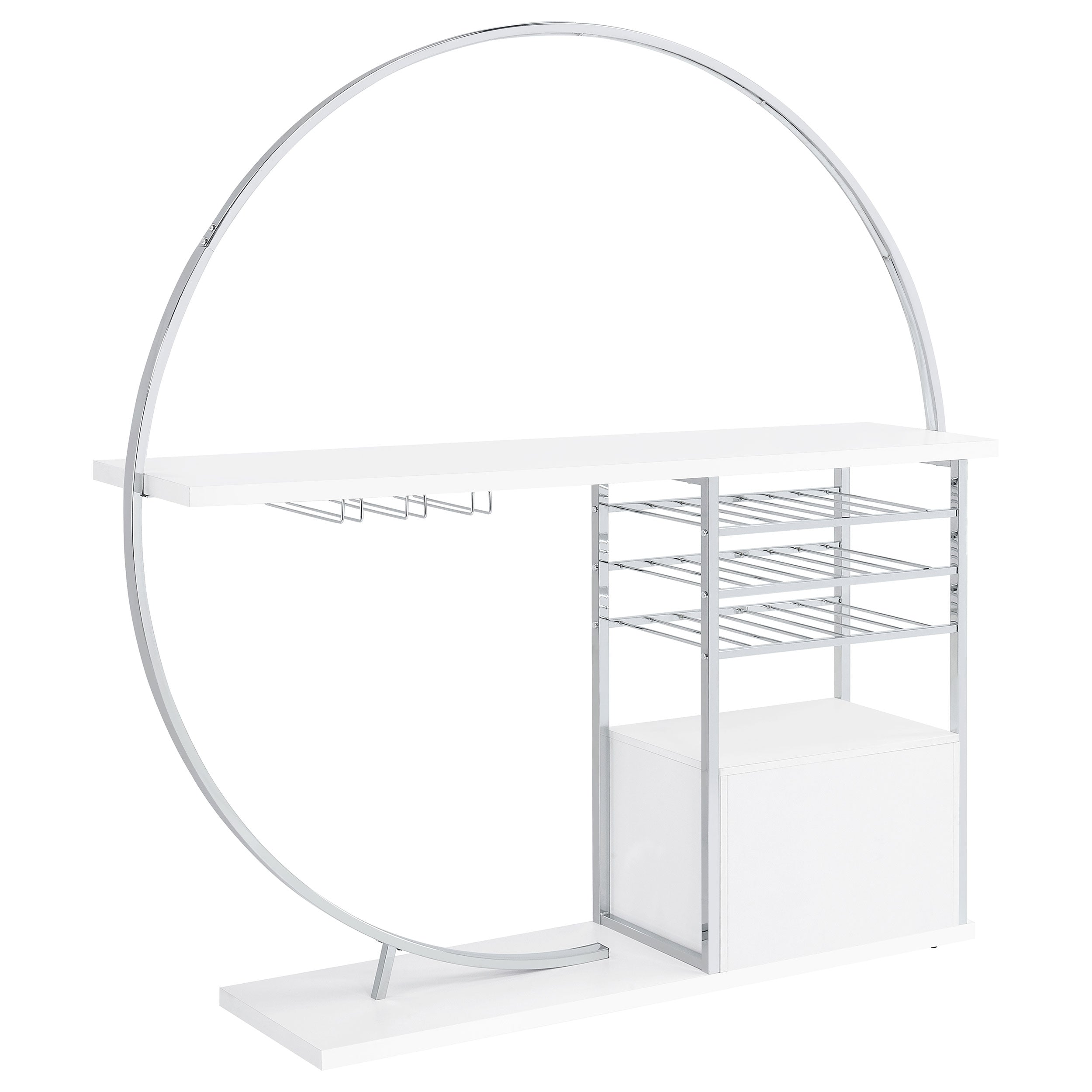 Risley 2-door Circular LED Wine Cabinet White High Gloss — view 15