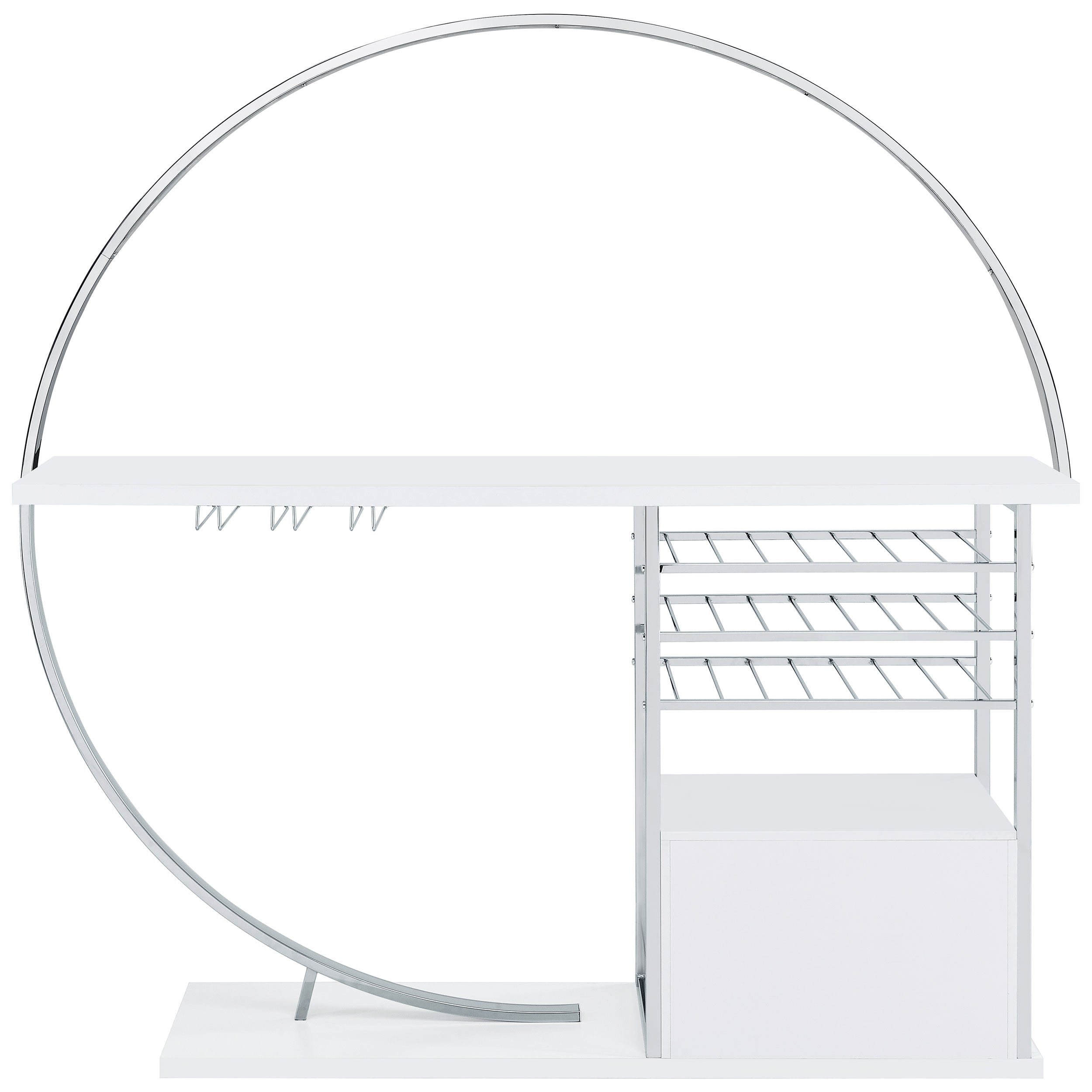 Risley 2-door Circular LED Wine Cabinet White High Gloss — view 16