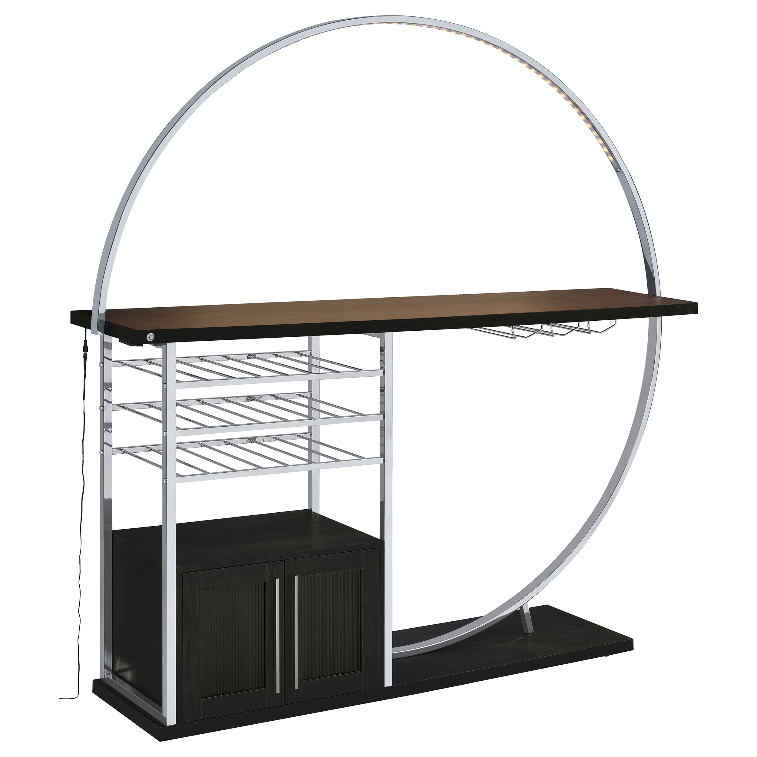 Risley 2-door Circular LED Wine Cabinet Dark Charcoal — view 5