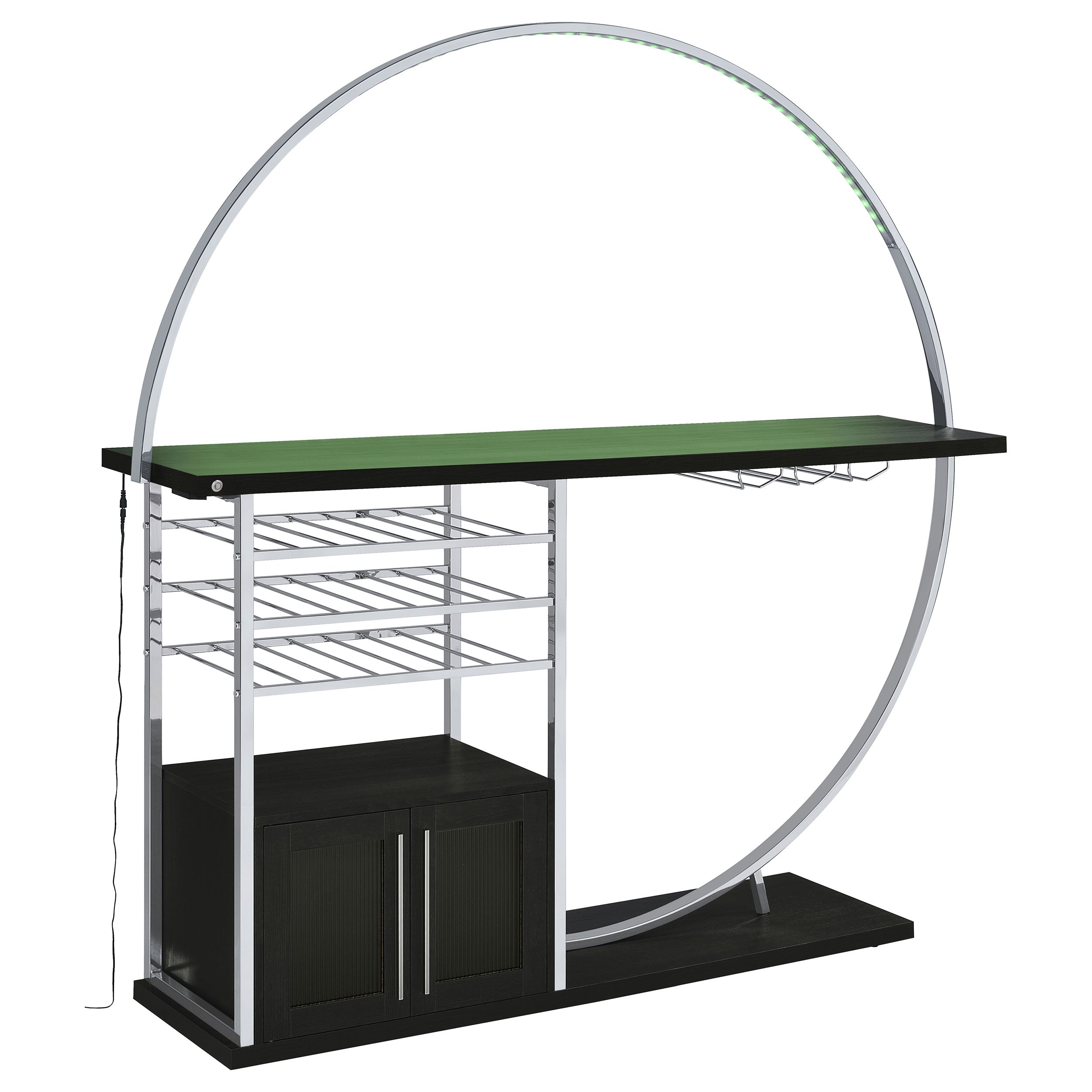 Risley 2-door Circular LED Wine Cabinet Dark Charcoal — view 8