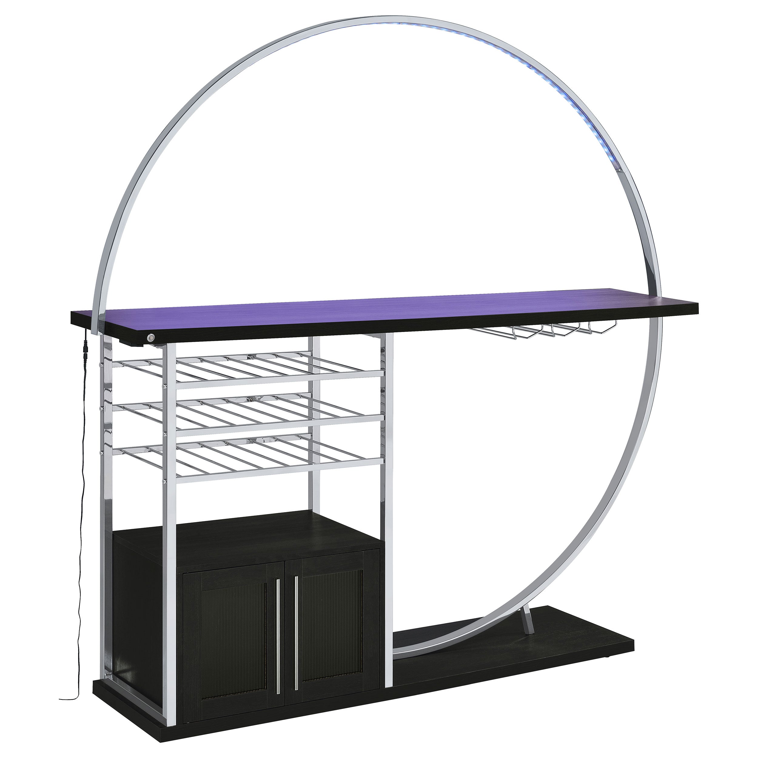 Risley 2-door Circular LED Wine Cabinet Dark Charcoal — view 9