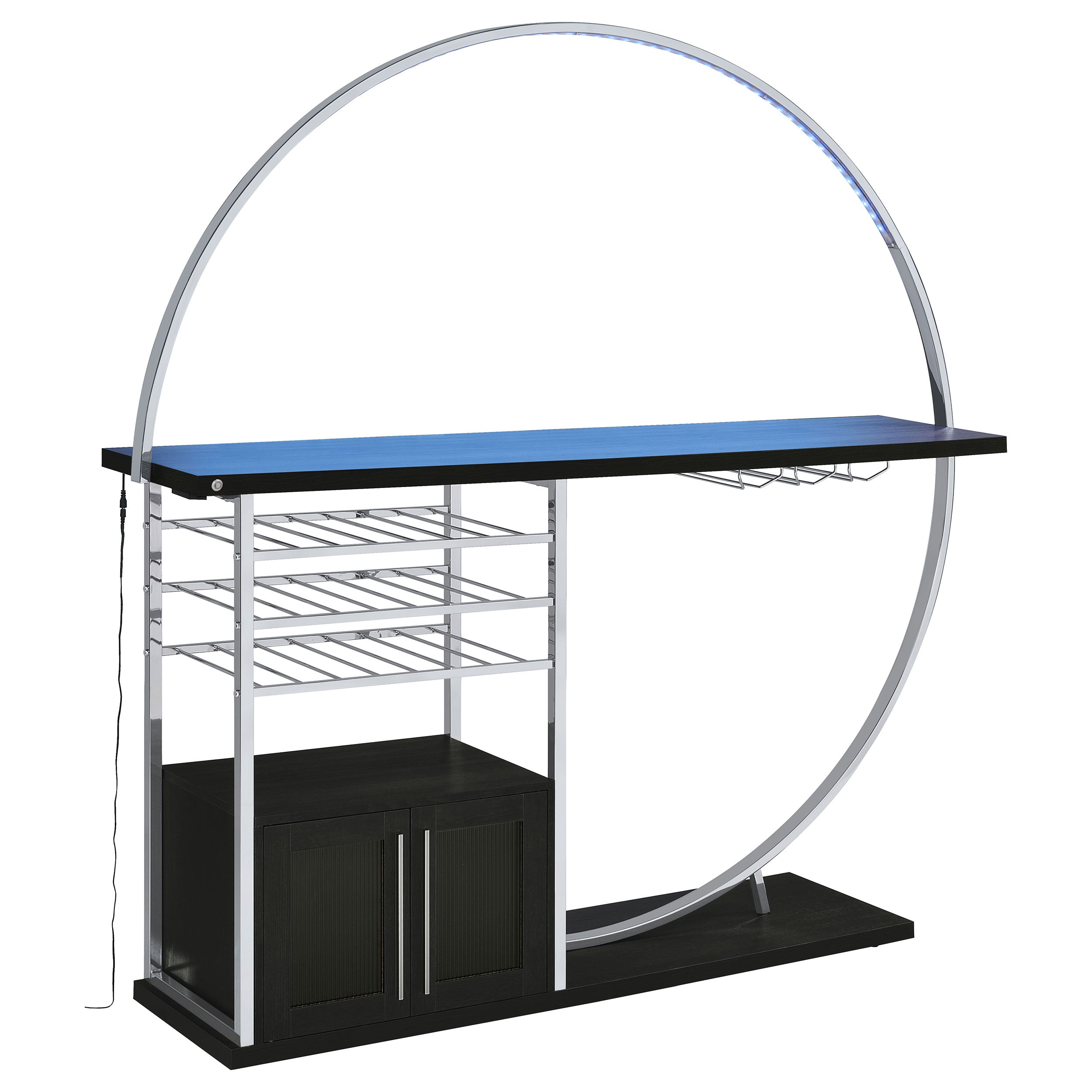 Risley 2-door Circular LED Wine Cabinet Dark Charcoal — view 10