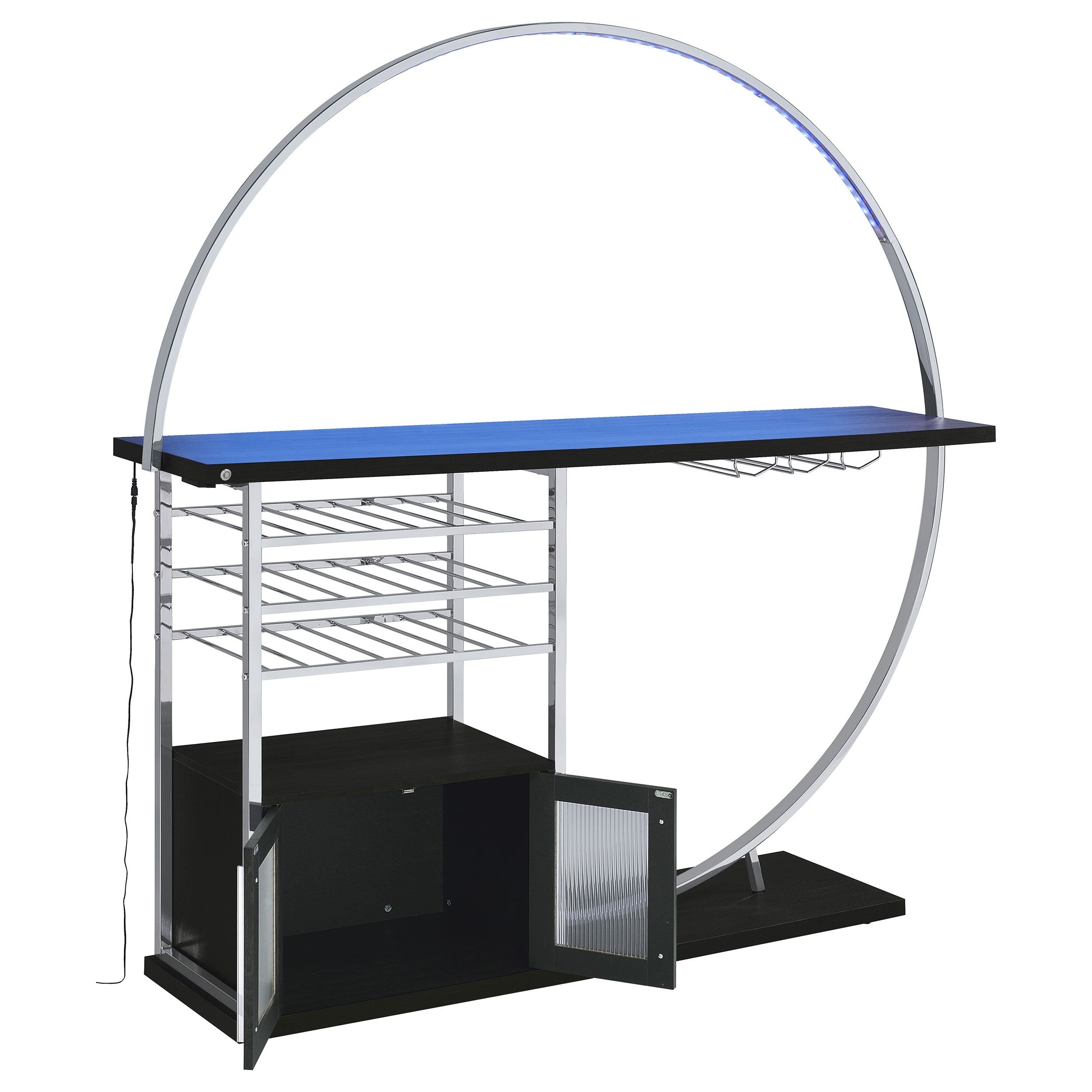 Risley 2-door Circular LED Wine Cabinet Dark Charcoal — view 11