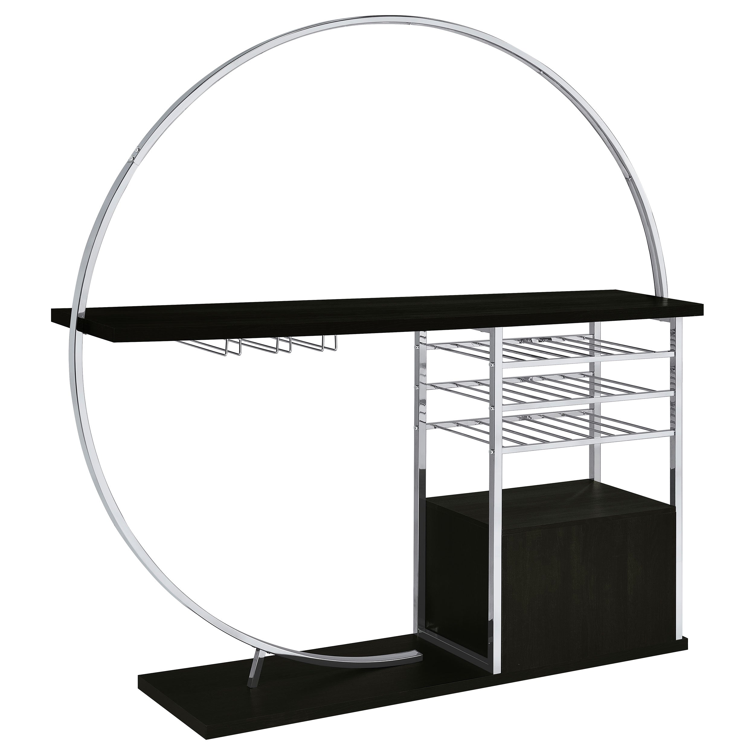 Risley 2-door Circular LED Wine Cabinet Dark Charcoal — view 14