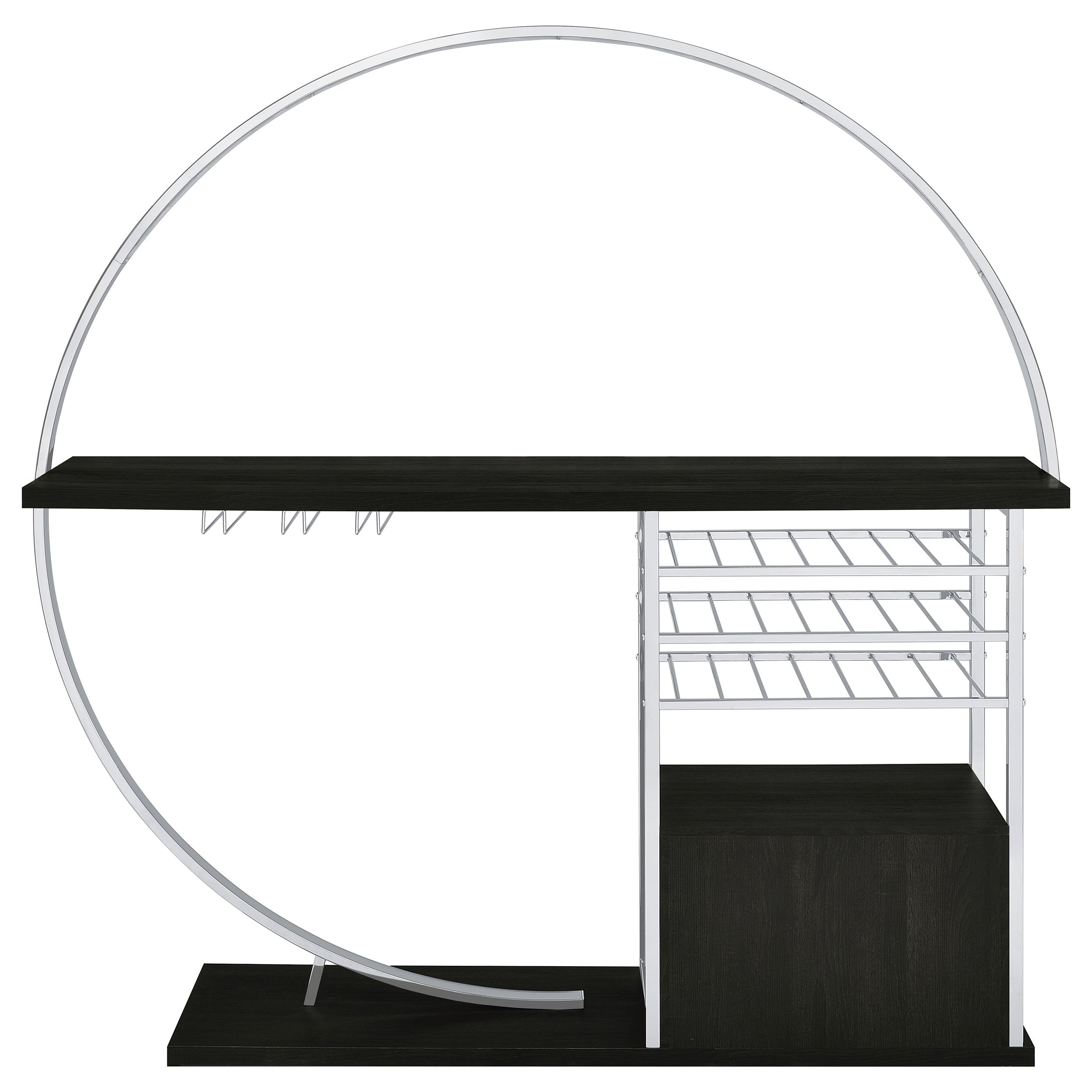 Risley 2-door Circular LED Wine Cabinet Dark Charcoal — view 15