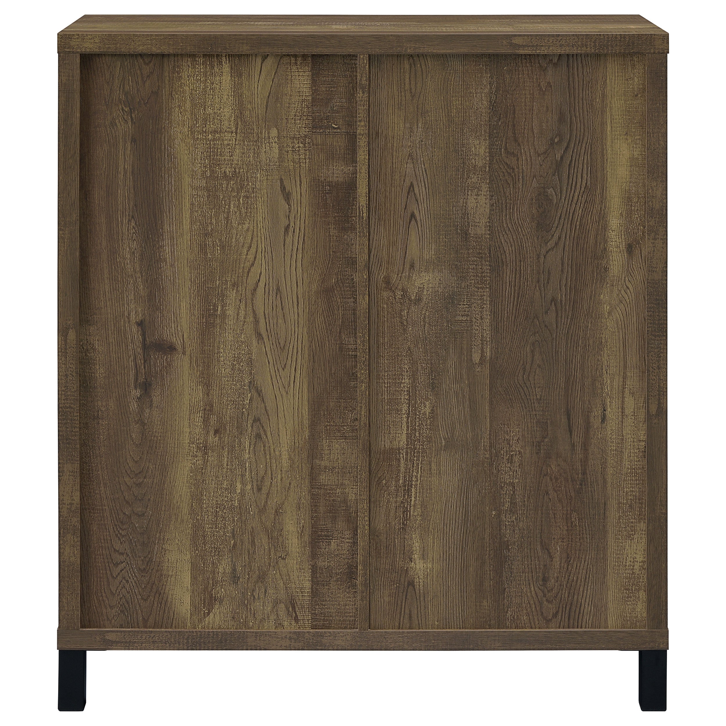 Arlington Sliding Door Home Bar Wine Cabinet Rustic Oak — view 5