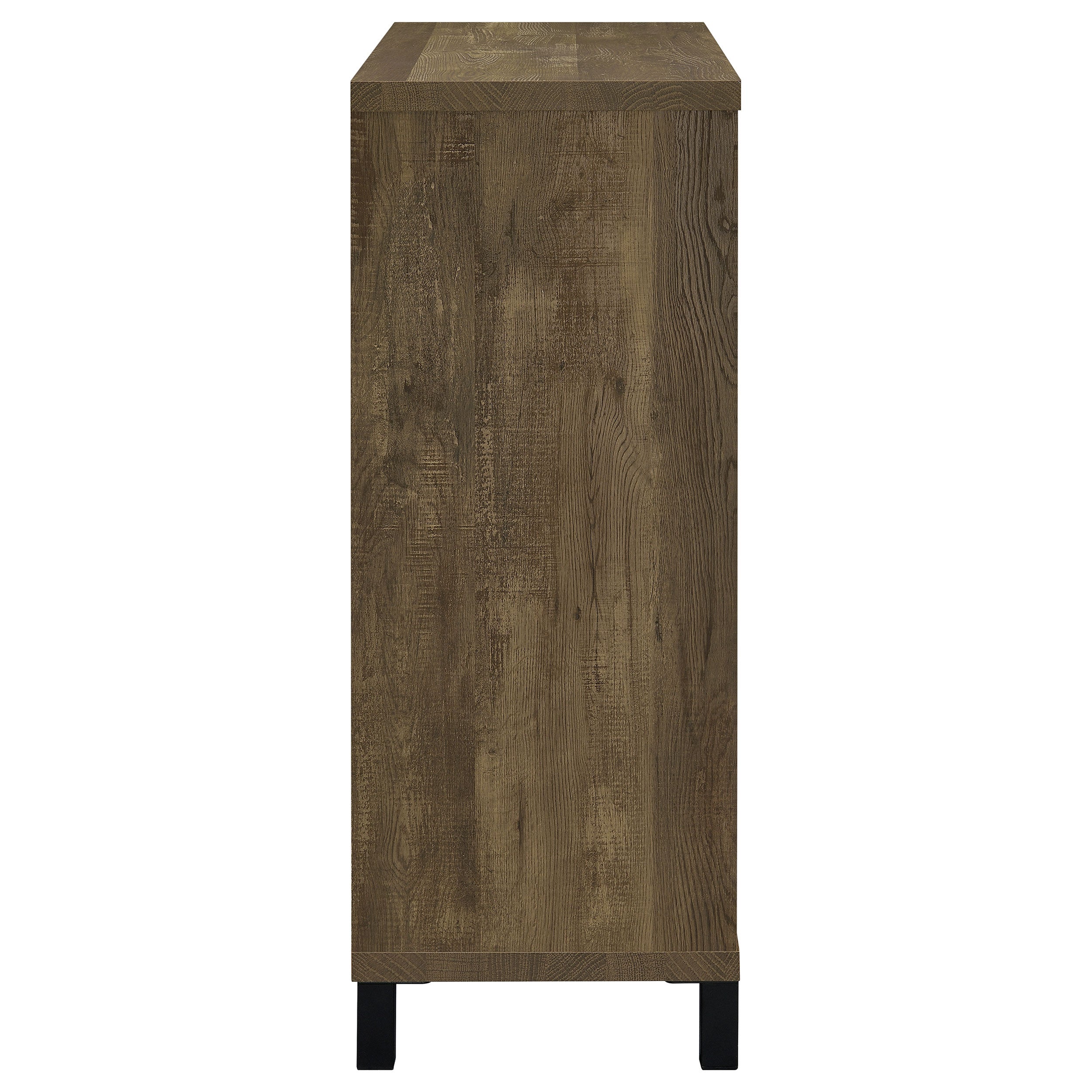 Arlington Sliding Door Home Bar Wine Cabinet Rustic Oak — view 6