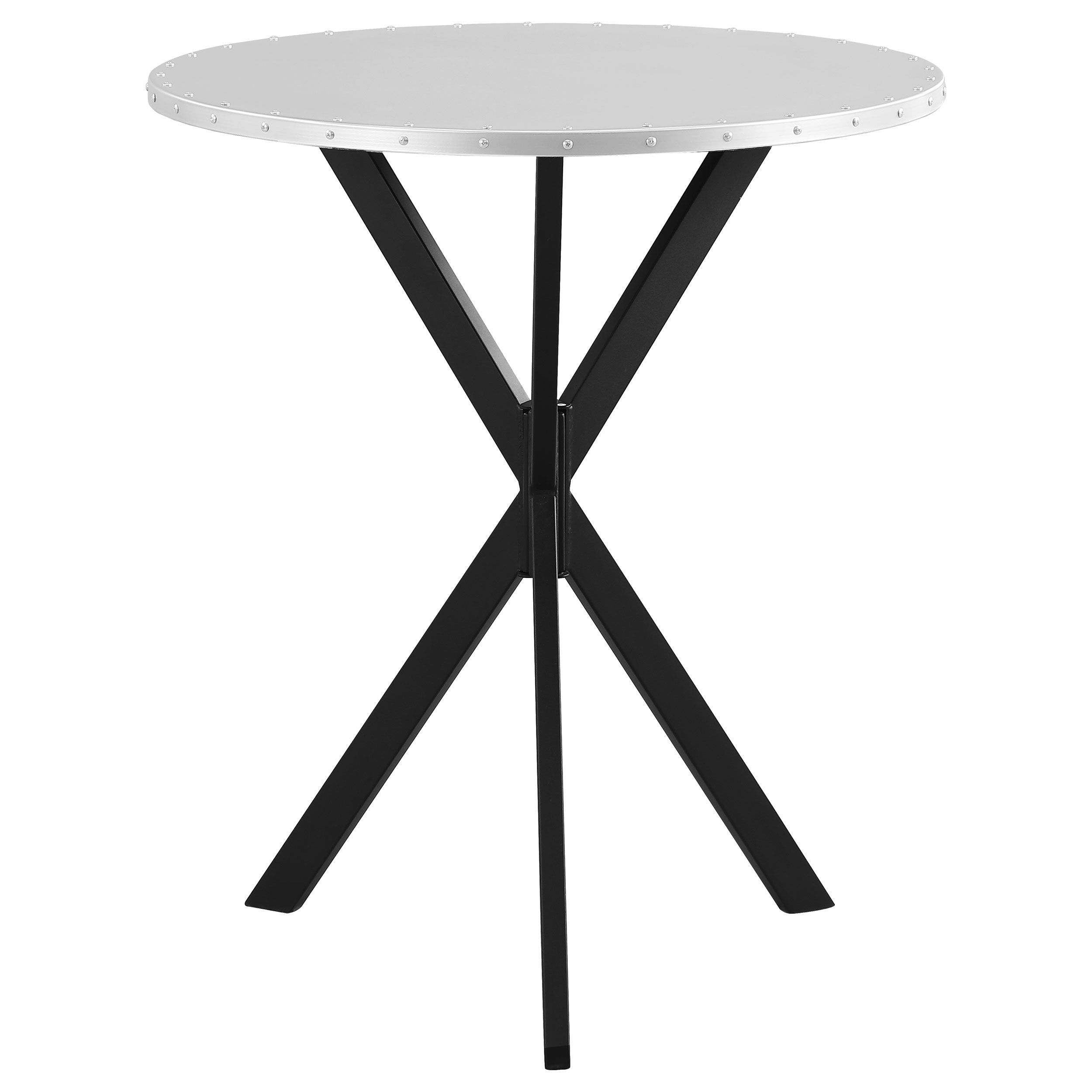 Kenzo Round 32-inch Galvanized Steel Bistro Bar Table Silver — view 1