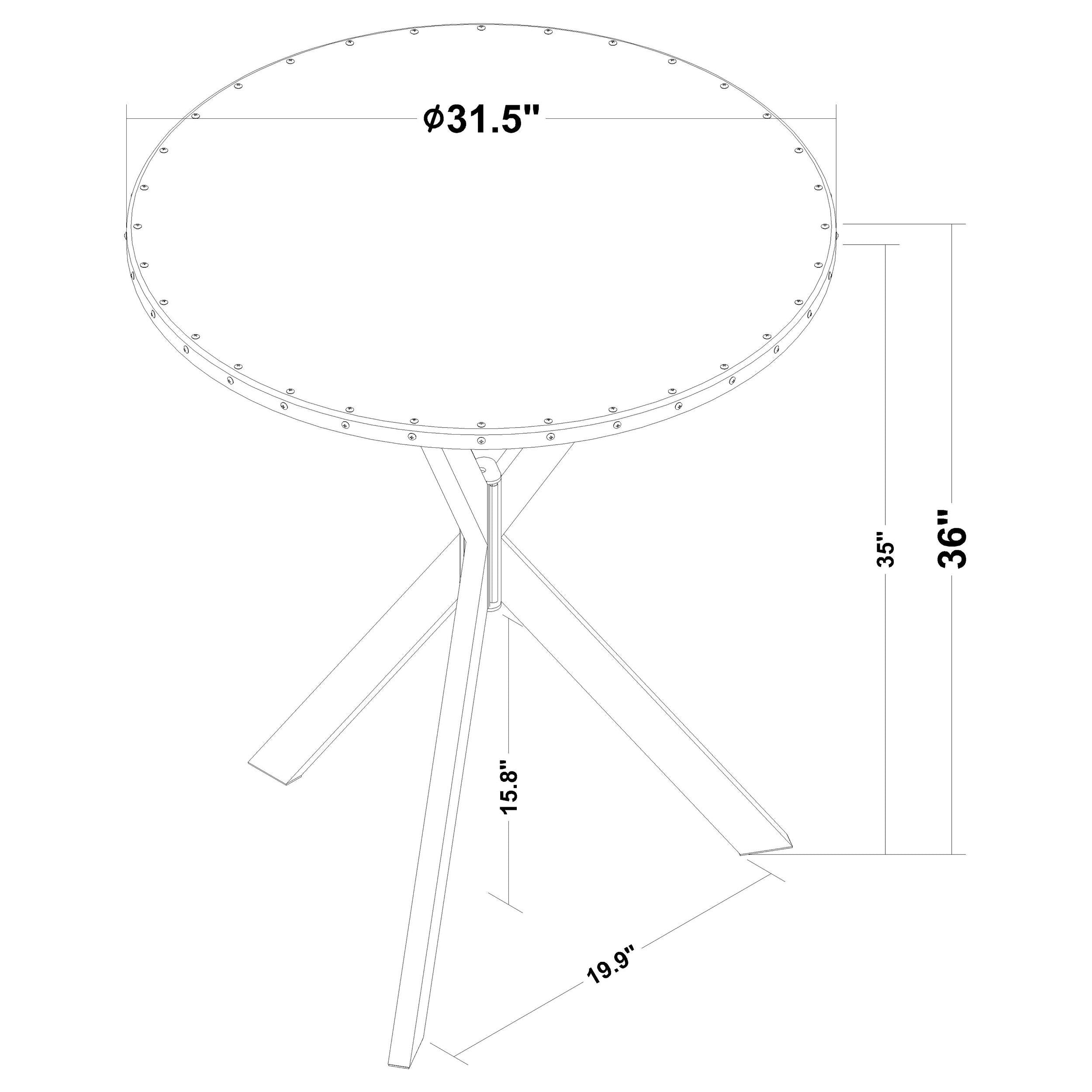 Kenzo Round 32-inch Galvanized Steel Bistro Bar Table Silver — view 7