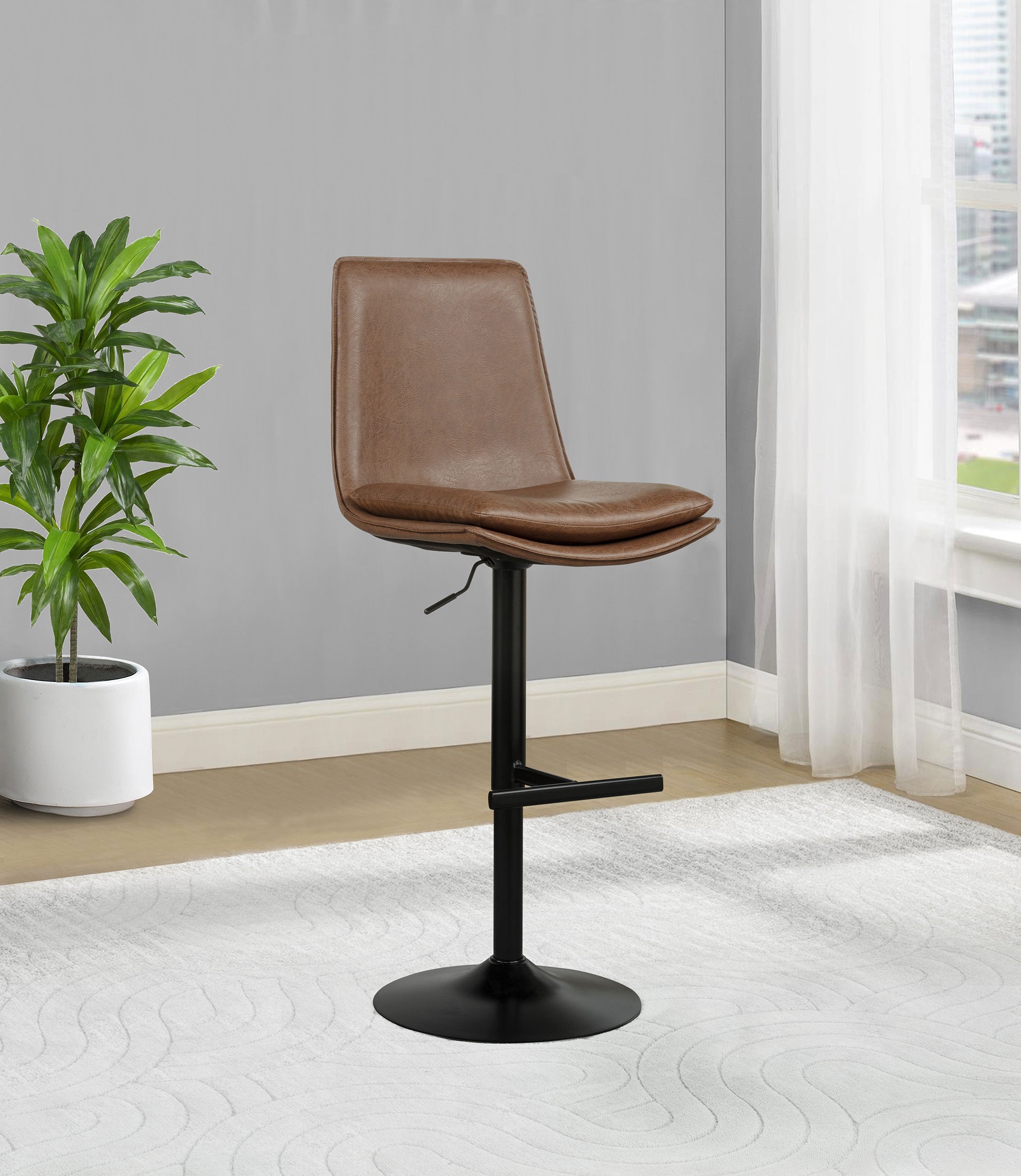 2027 Adjustable Bar Chair Coffee / Black  — view 2