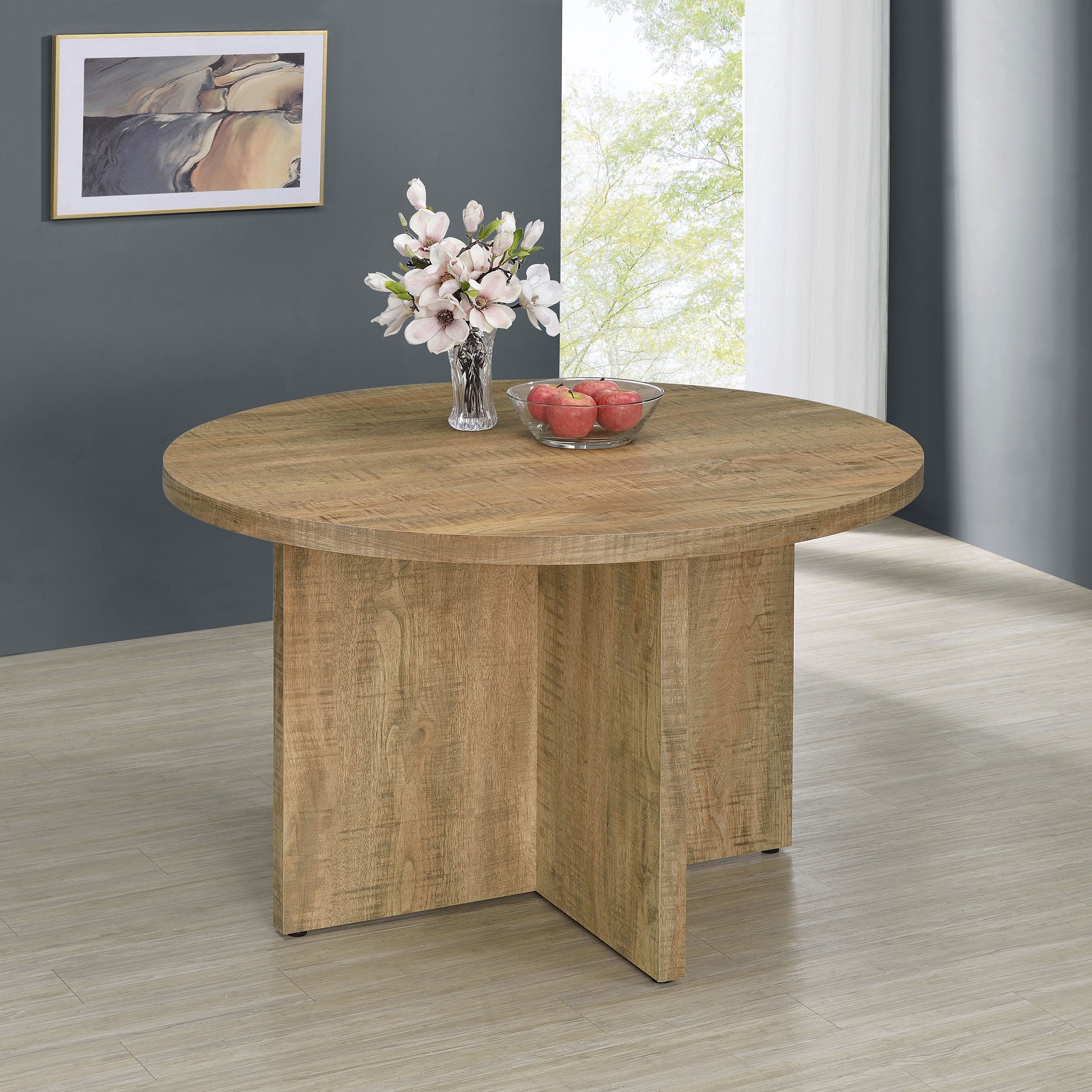 Jamestown Round 47-inch Composite Wood Dining Table Mango — view 2