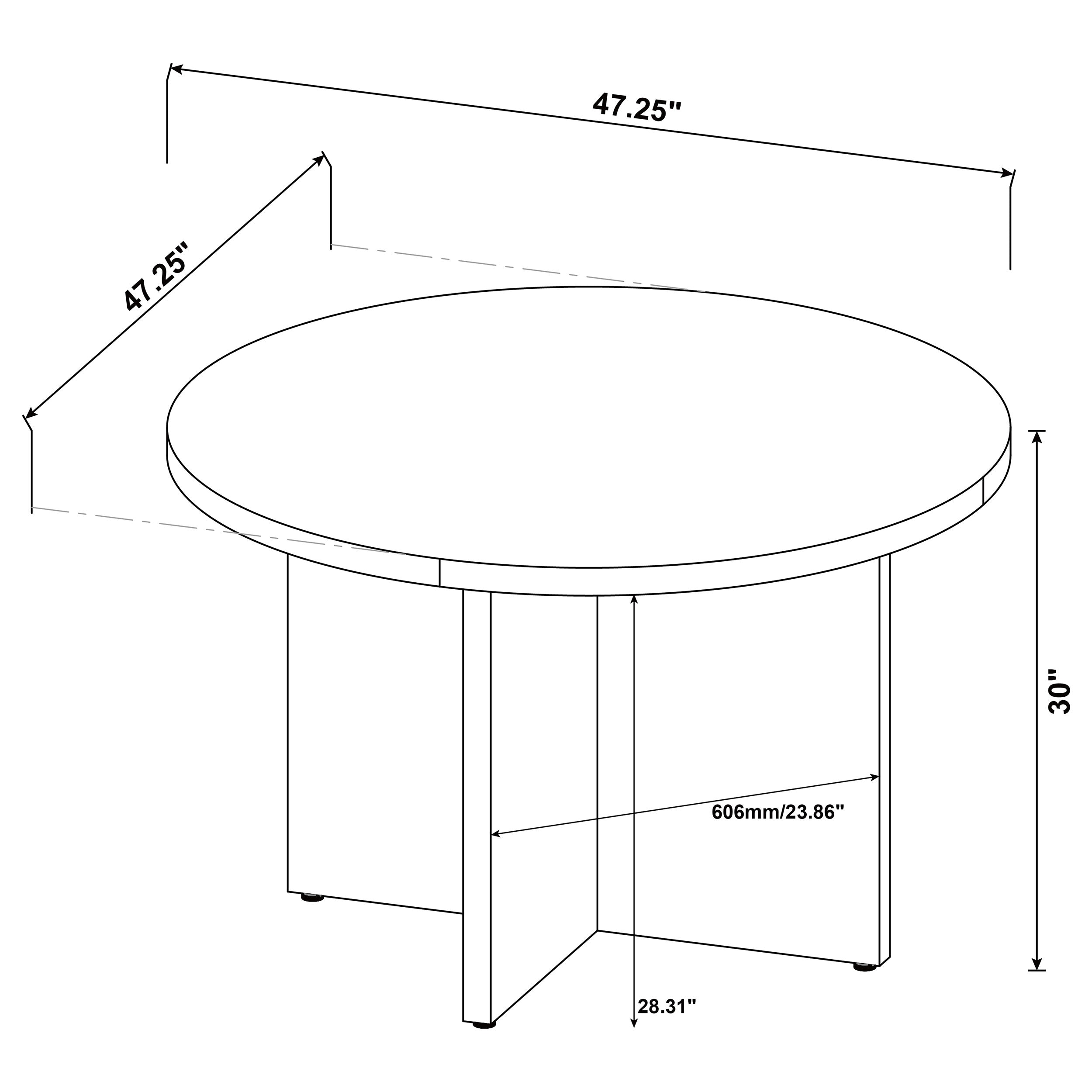 Jamestown Round 47-inch Composite Wood Dining Table Mango — view 7