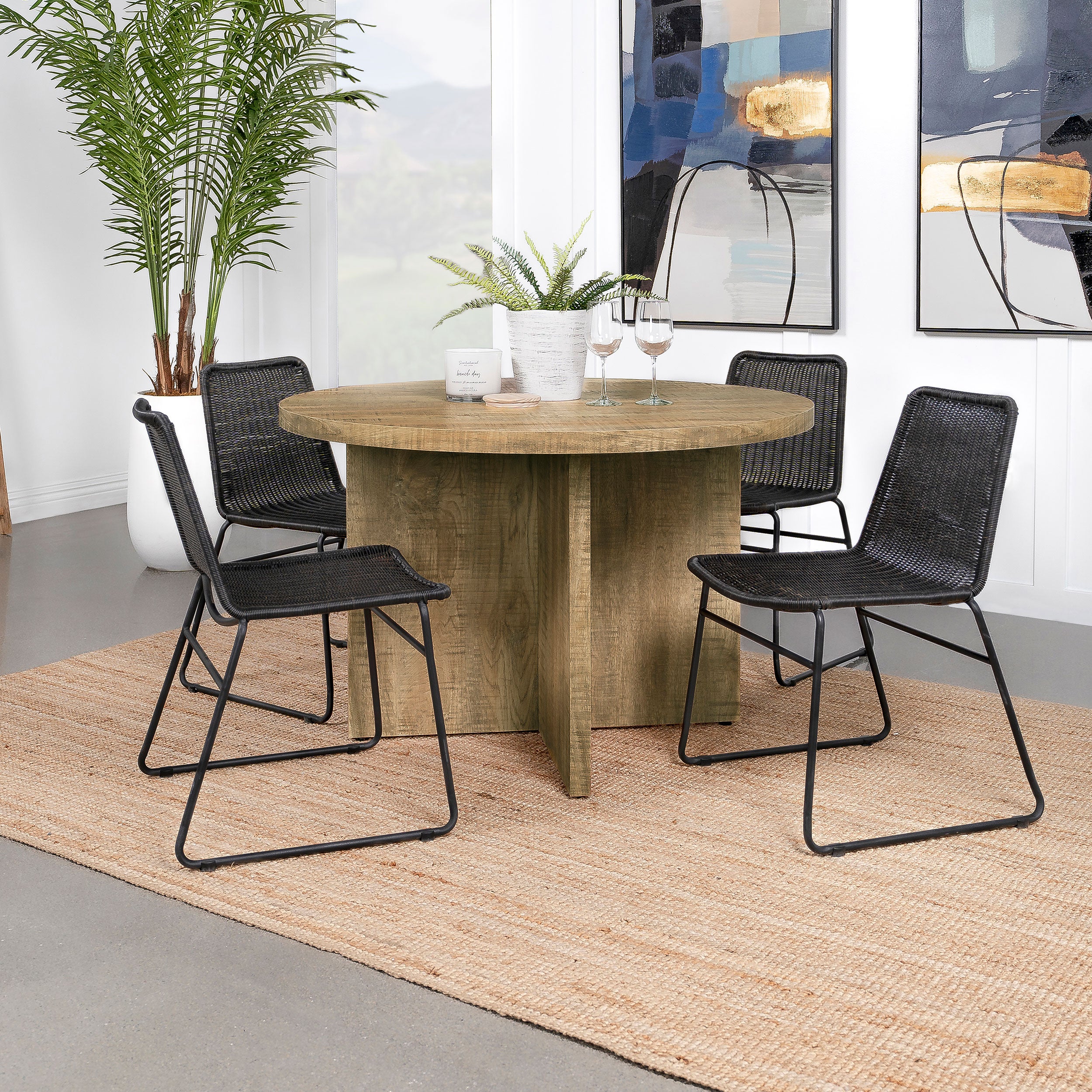 Jamestown Round 47-inch Composite Wood Dining Table Mango — view 8