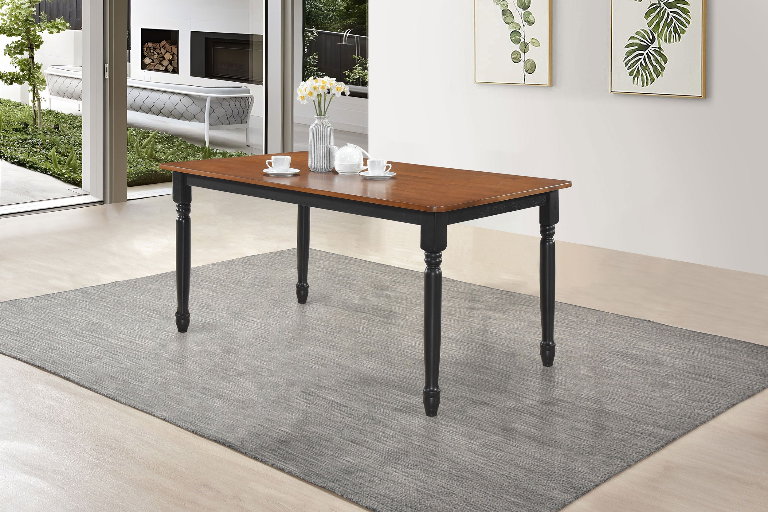 Hollyoak Rectangular 63-inch Wood Dining Table Walnut — view 2