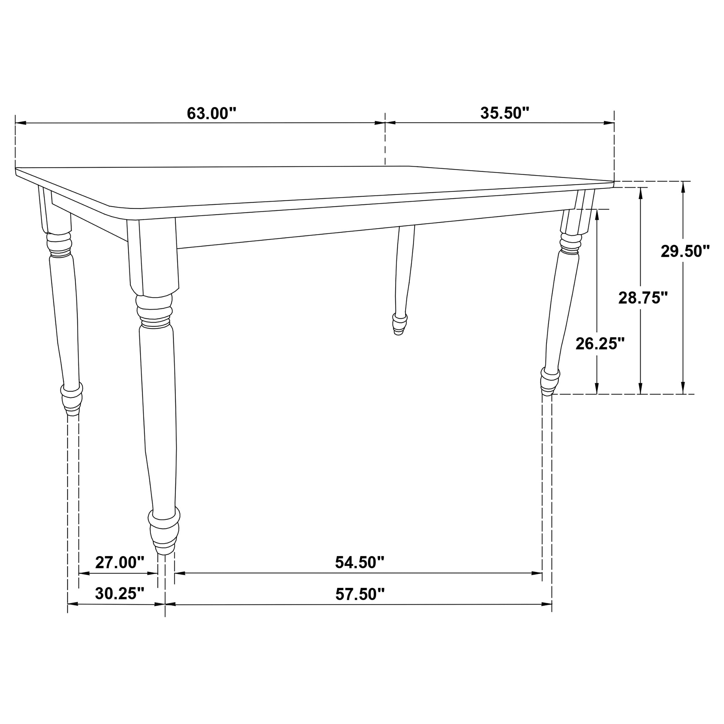 Hollyoak Rectangular 63-inch Wood Dining Table Walnut — view 8