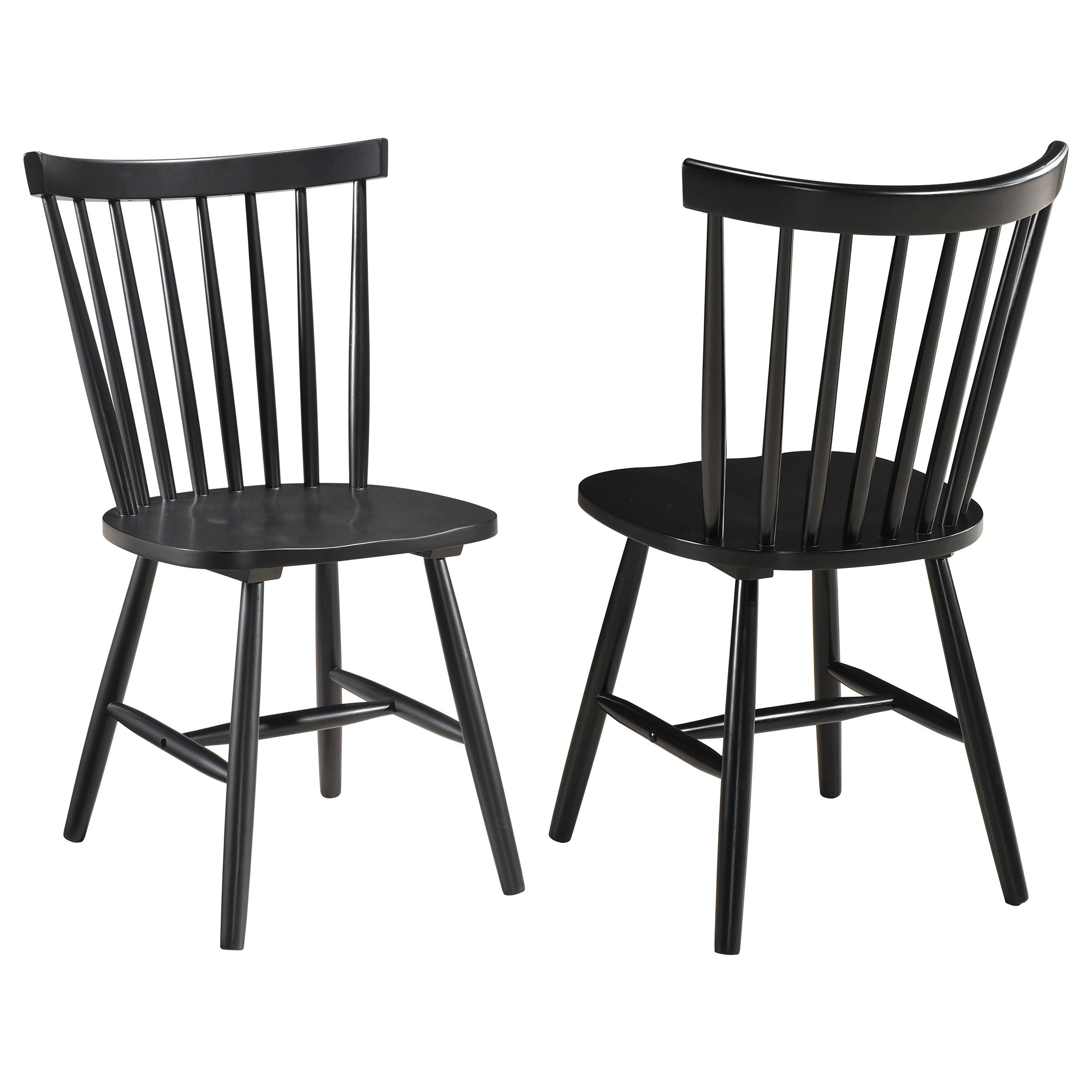 Hollyoak Windsor Wood Dining Side Chair Black (Set of 2) — view 1