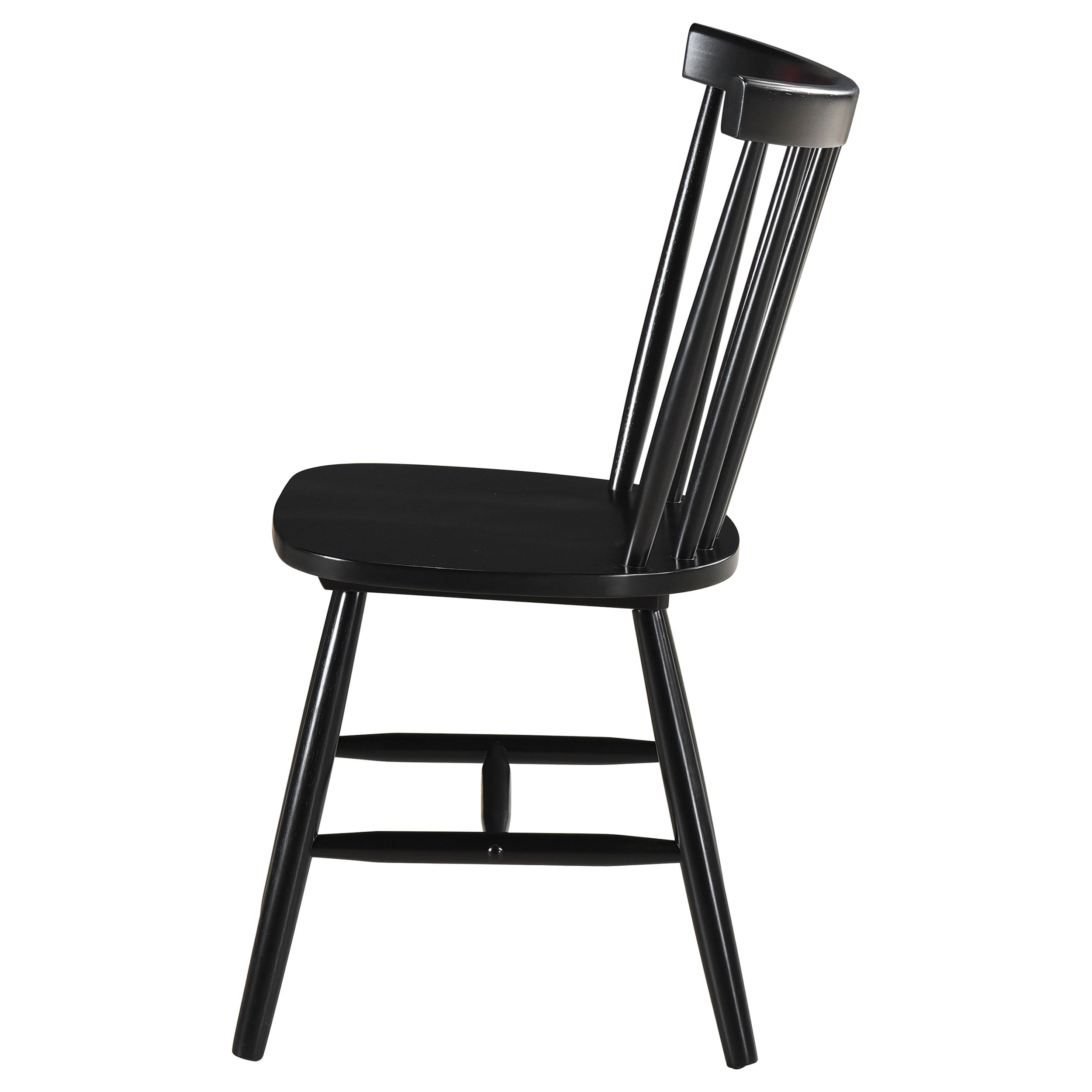 Hollyoak Windsor Wood Dining Side Chair Black (Set of 2) — view 6