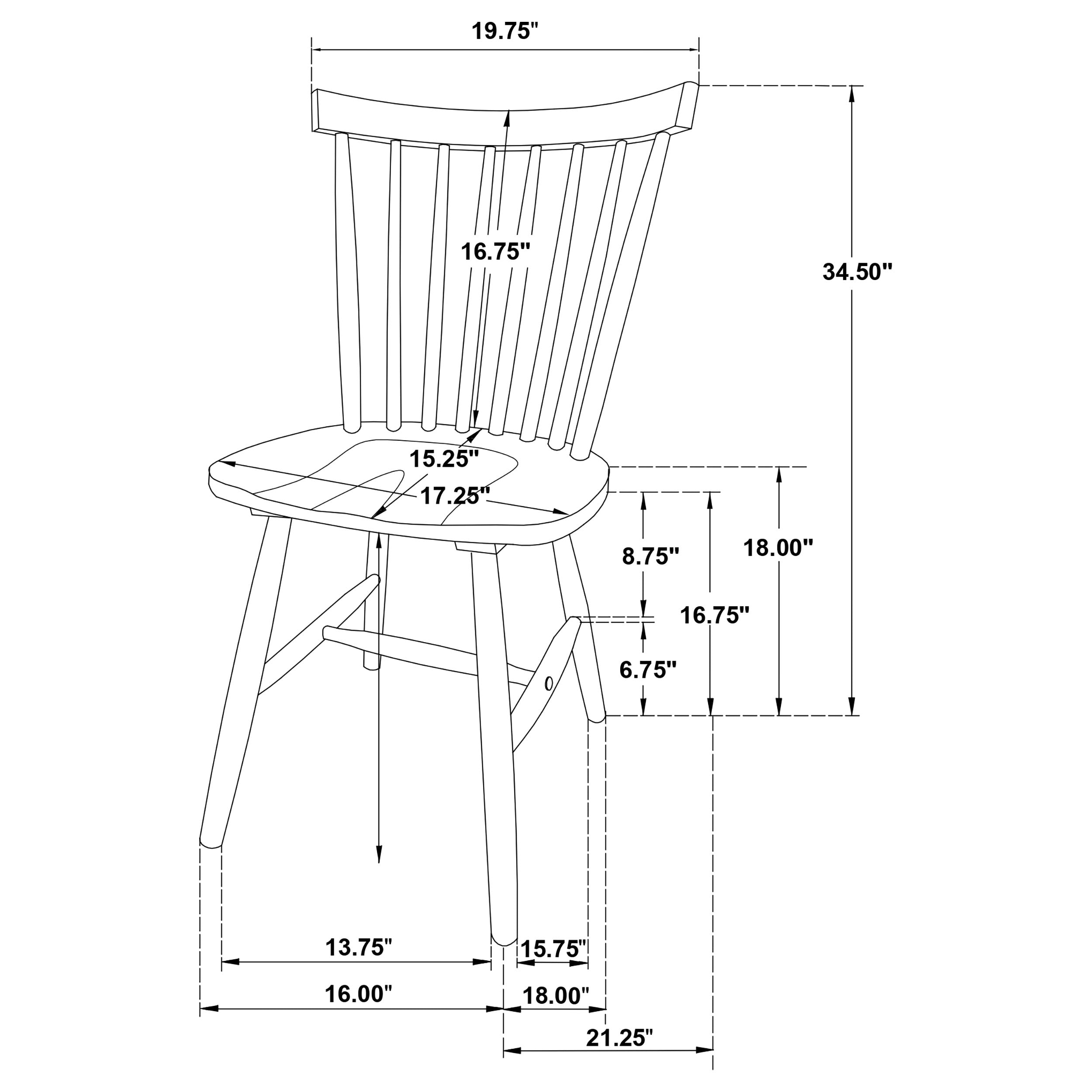 Hollyoak Windsor Wood Dining Side Chair Black (Set of 2) — view 10