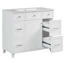 Bathroom Vanity With Ceramic Sink, Soft Close Doors, Adjustable Shelves