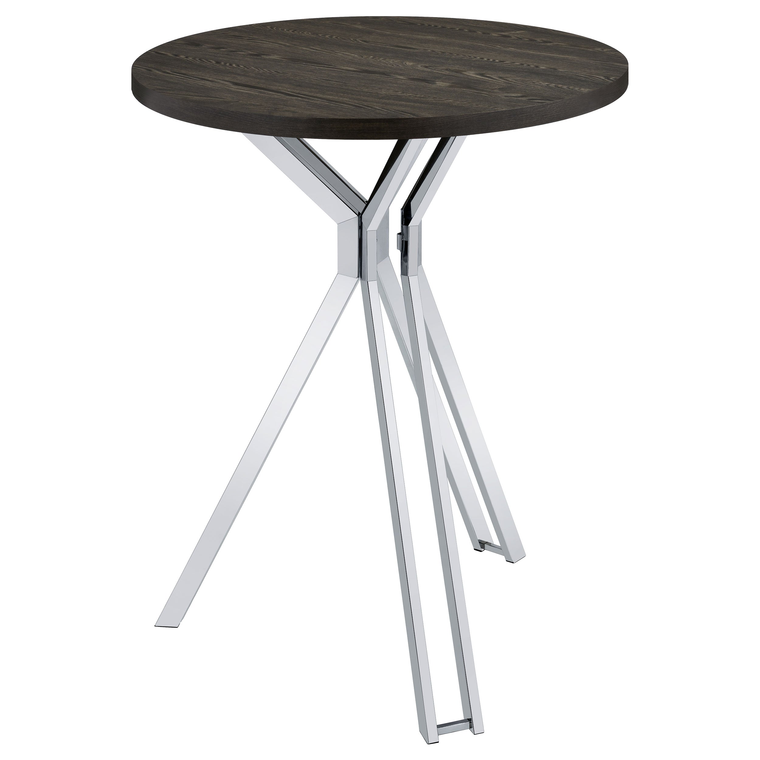 Edgerton Round 35-inch Pub Height Bistro Bar Table Dark Oak — view 4