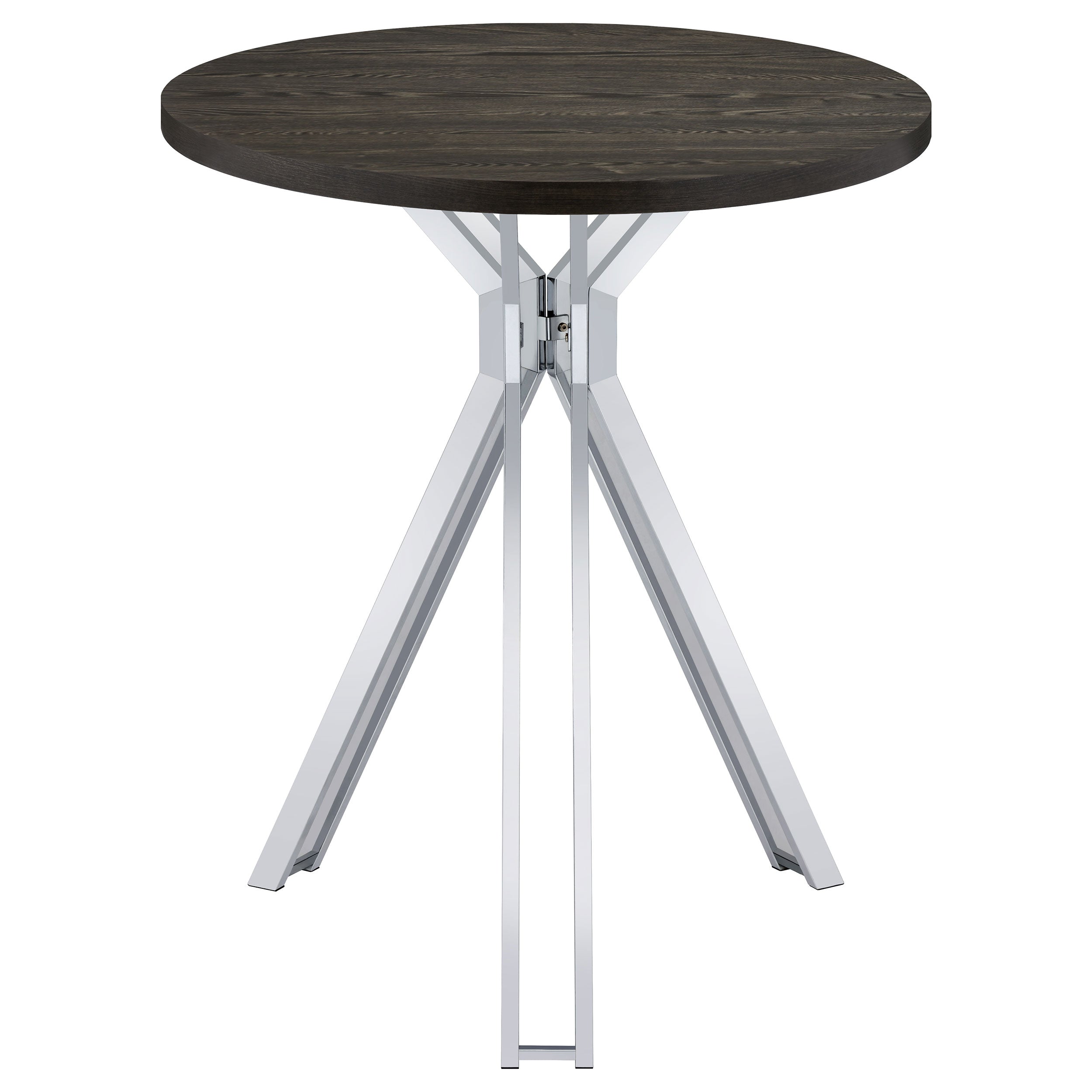 Edgerton Round 35-inch Pub Height Bistro Bar Table Dark Oak — view 5