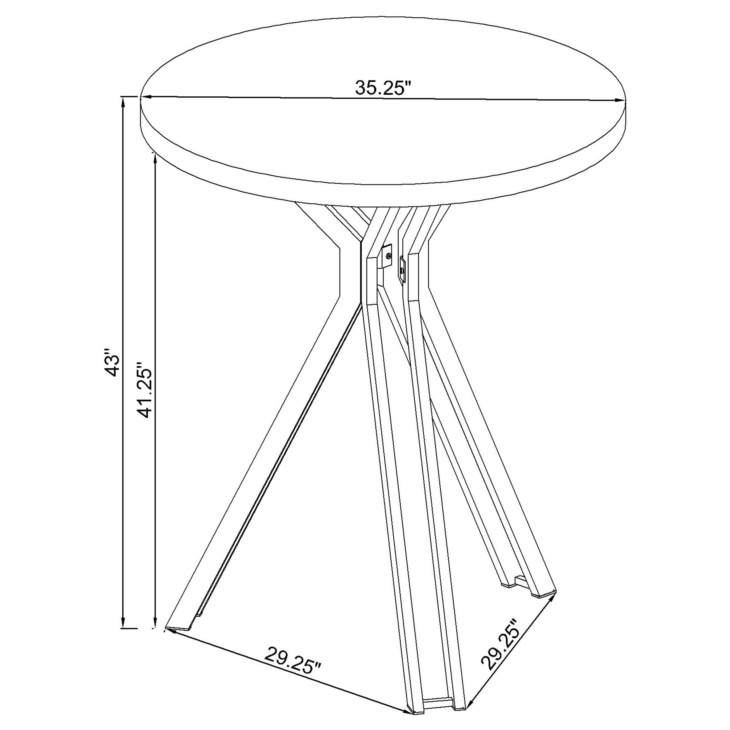 Edgerton Round 35-inch Pub Height Bistro Bar Table Dark Oak — view 7
