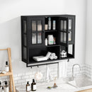 3 Door Wall Cabinet With Glass Door And Towel Bar