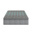Comfort Care - 12" Twin Hybrid Euro Top Mattress, Plush Comfort With Individual Pocketed Coil - Gray / Blue