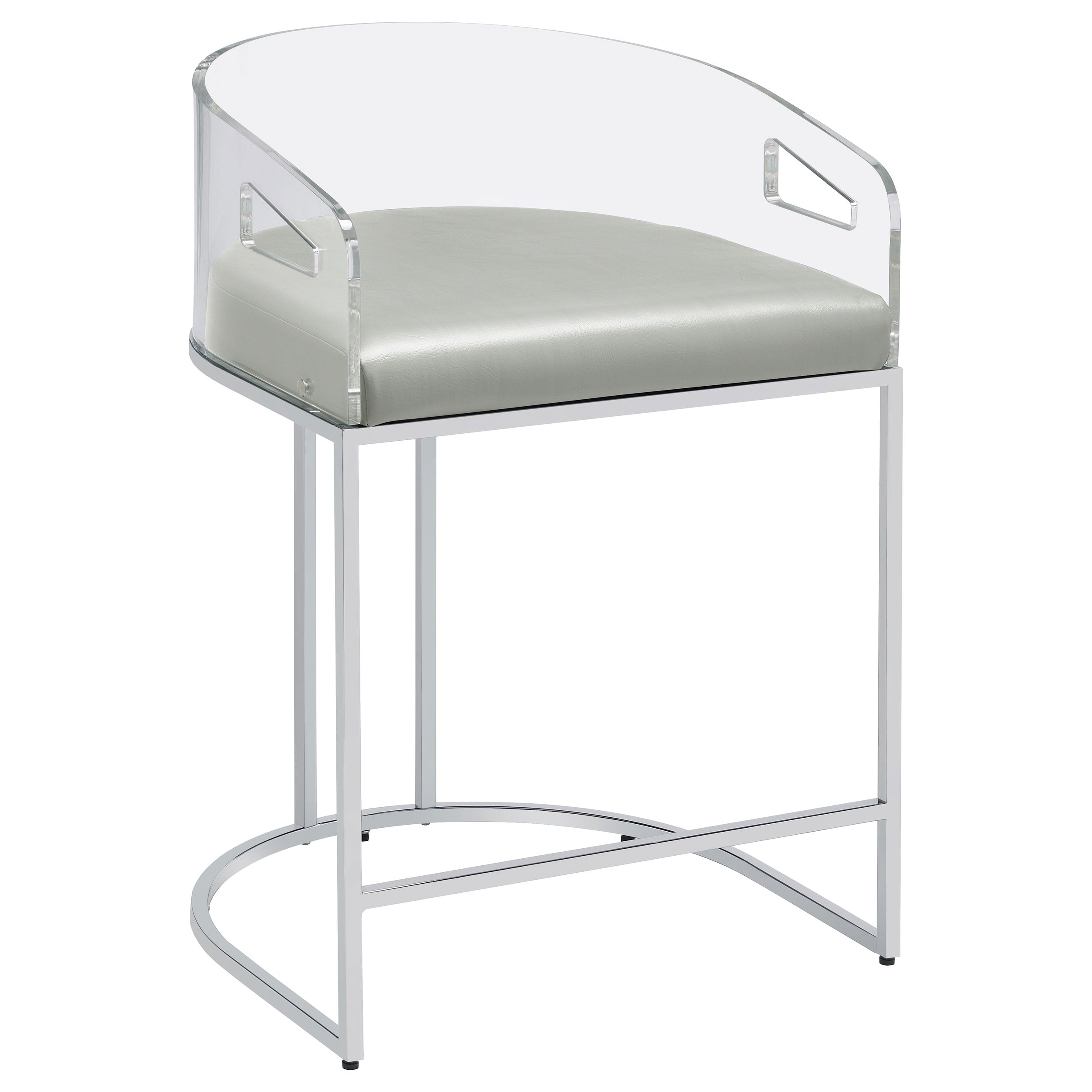 Thermosolis Clear Acrylic Counter Chair Chrome (Set of 2) — view 3