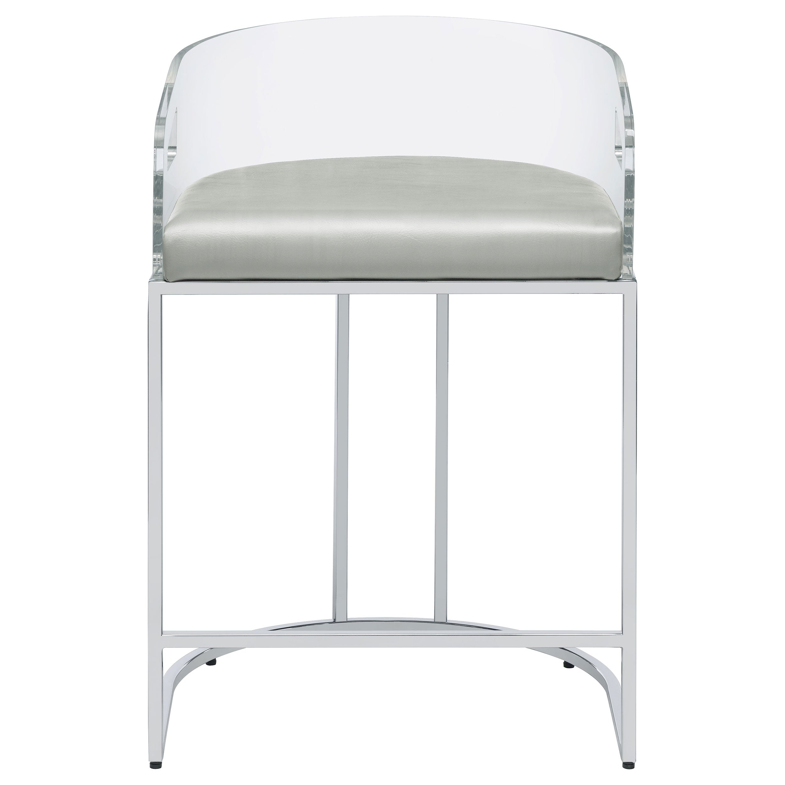Thermosolis Clear Acrylic Counter Chair Chrome (Set of 2) — view 4
