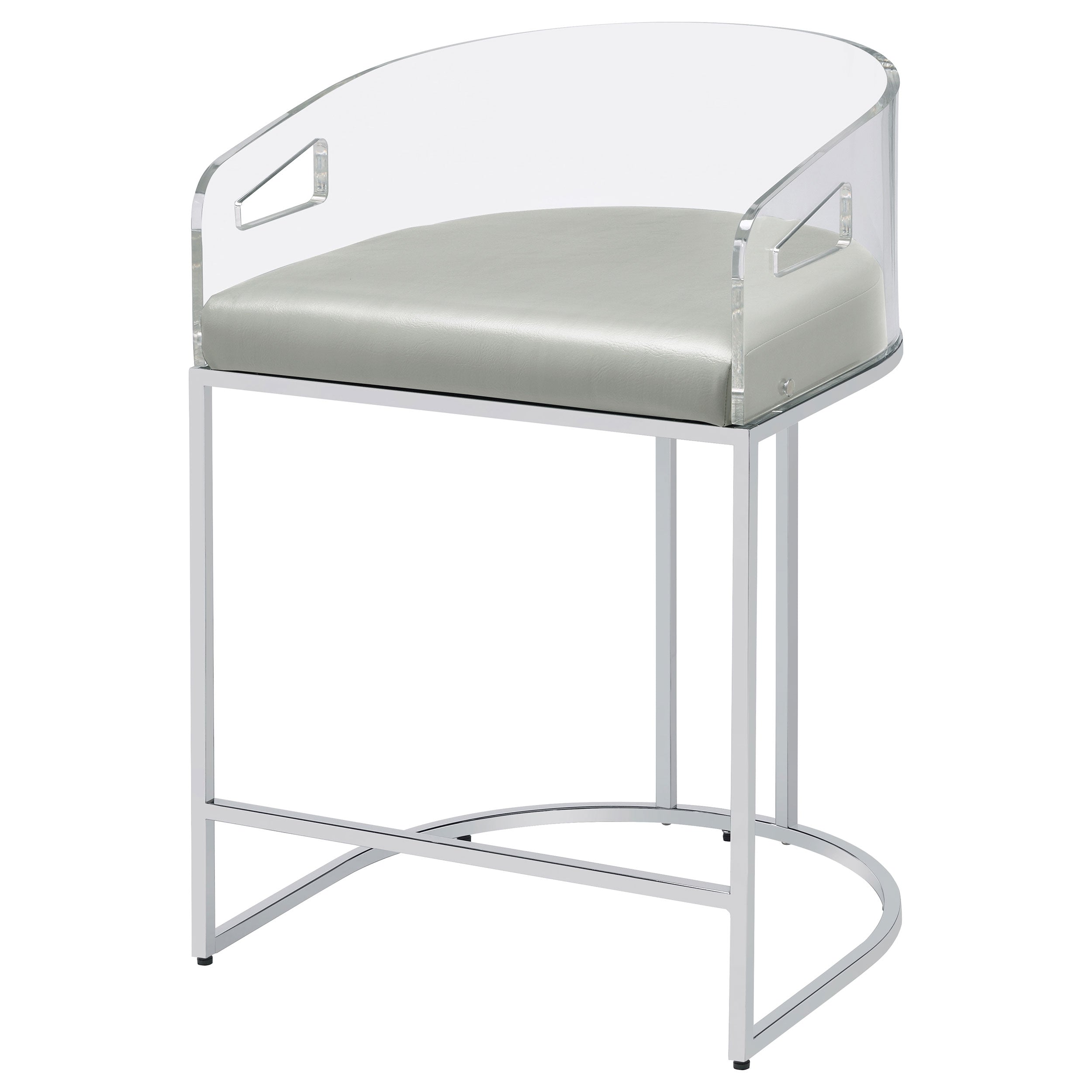 Thermosolis Clear Acrylic Counter Chair Chrome (Set of 2) — view 5