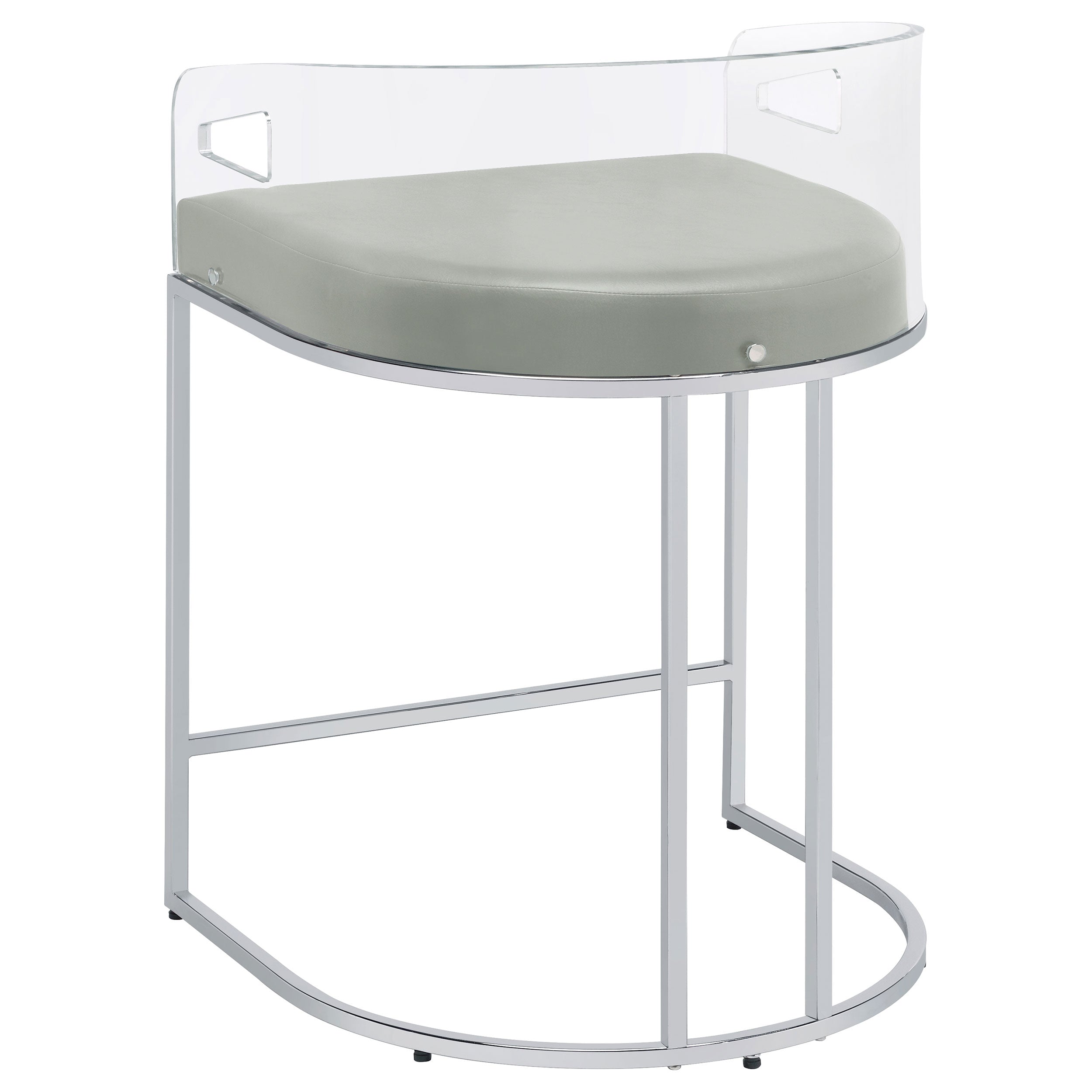 Thermosolis Clear Acrylic Counter Chair Chrome (Set of 2) — view 7