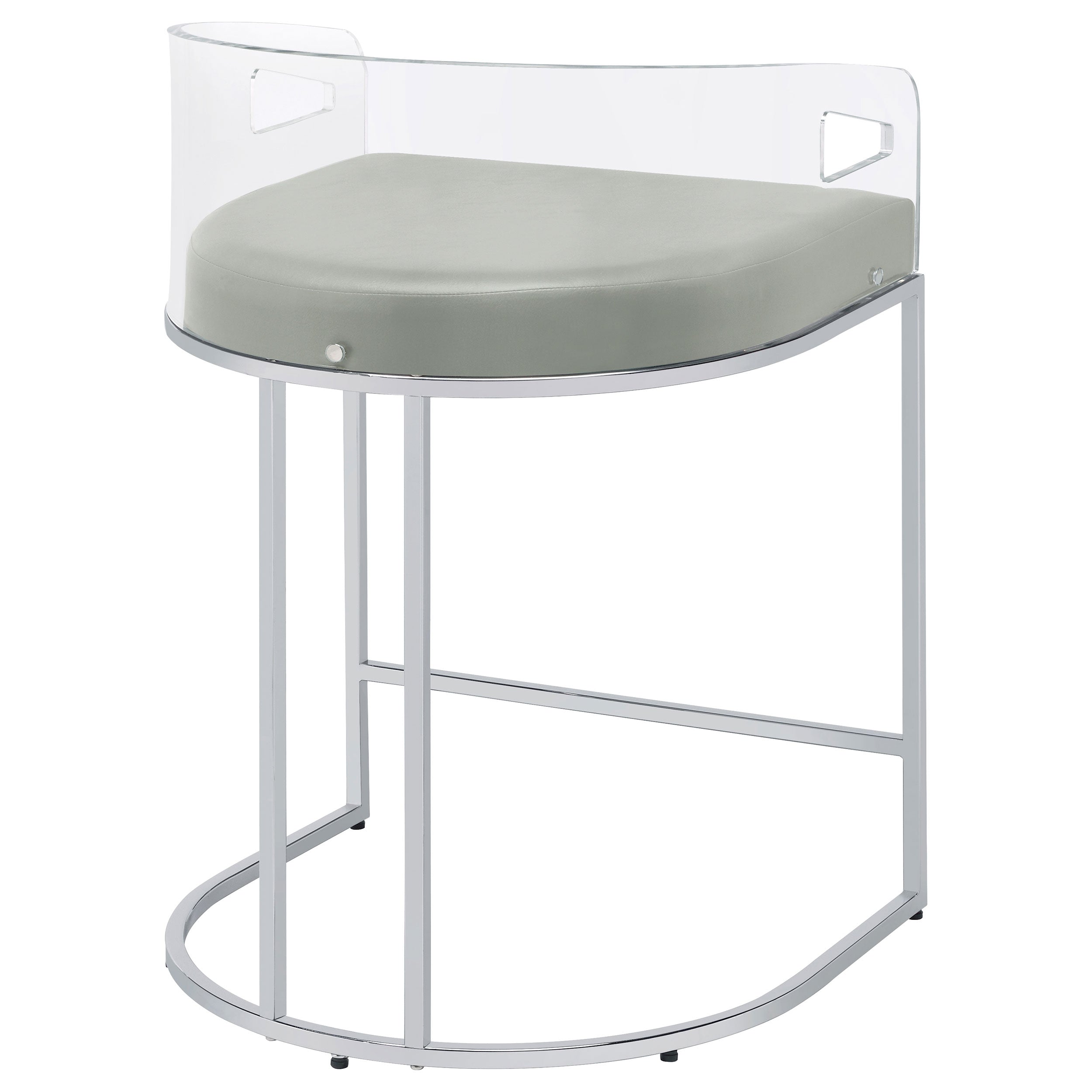 Thermosolis Clear Acrylic Counter Chair Chrome (Set of 2) — view 9