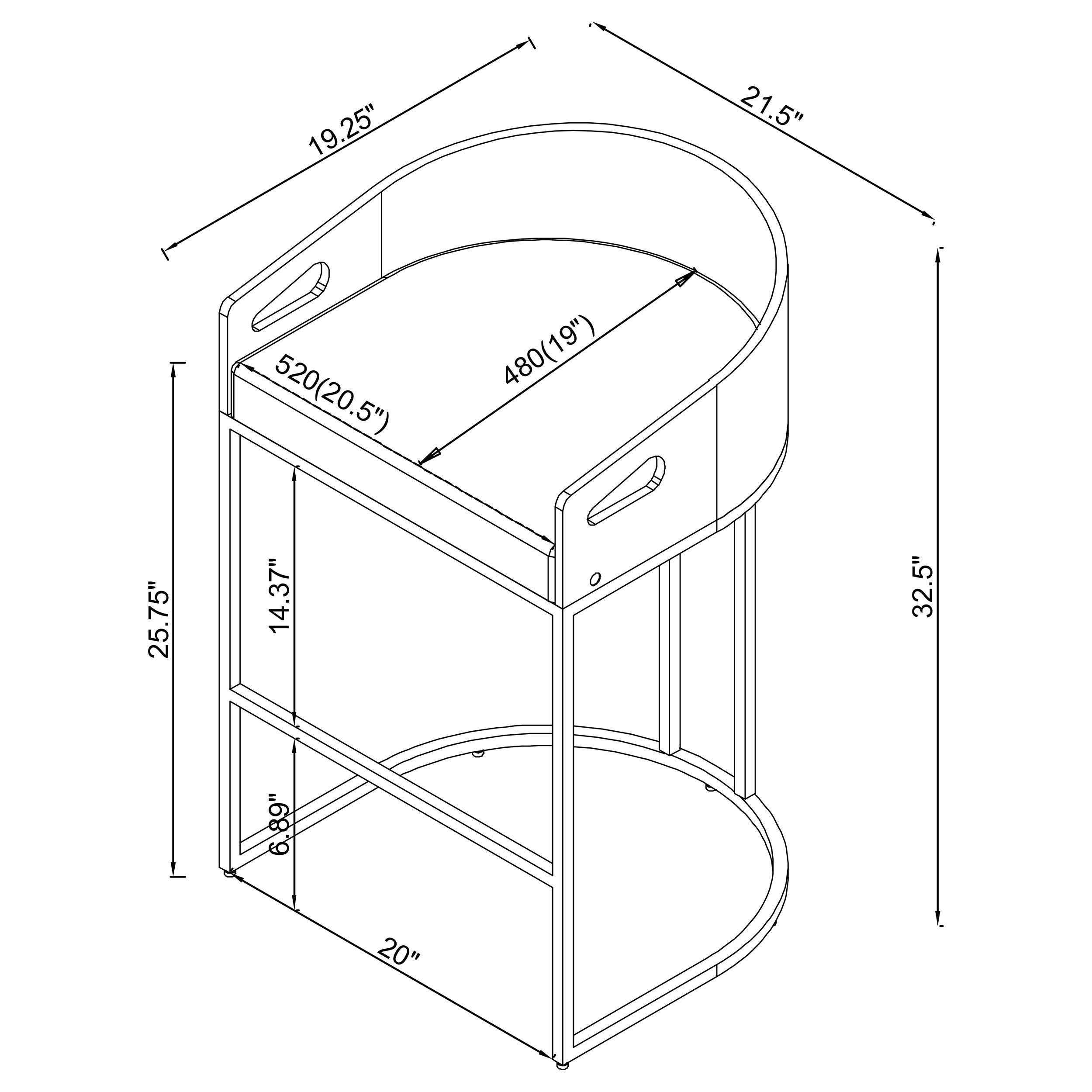 Thermosolis Clear Acrylic Counter Chair Chrome (Set of 2) — view 12