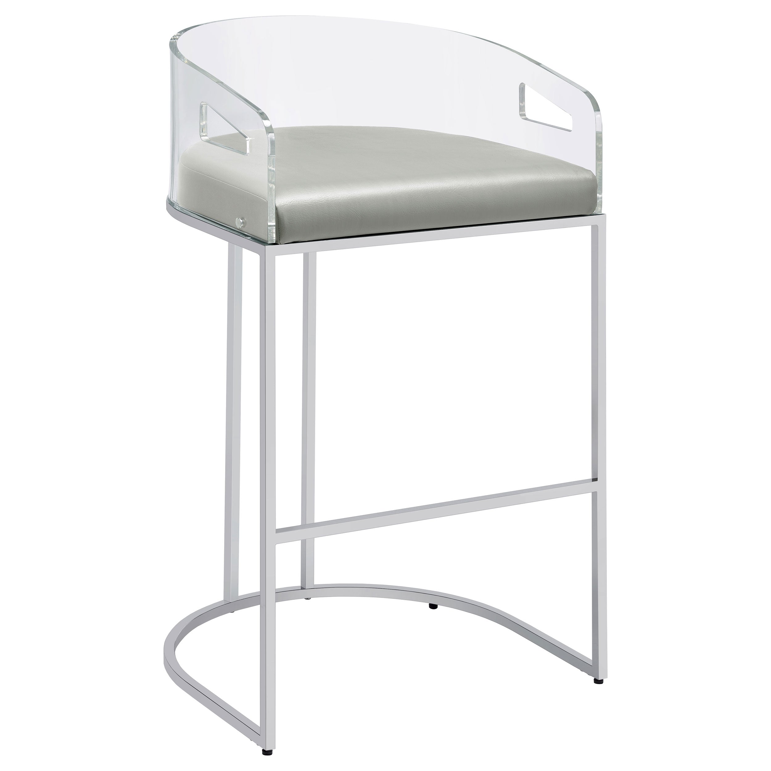 Thermosolis Clear Acrylic Bar Chair Chrome (Set of 2) — view 3