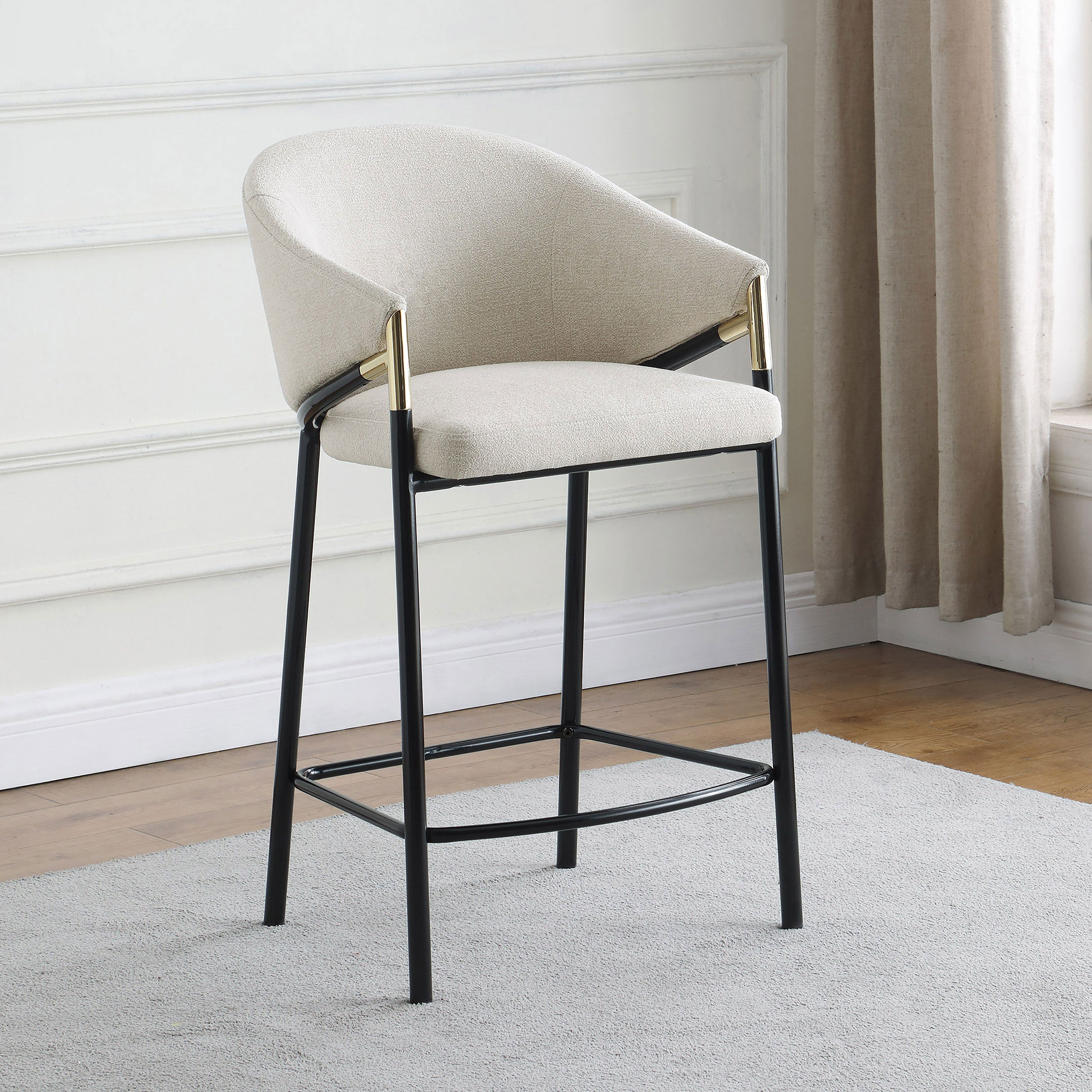 Chadwick Fabric Upholstered Counter Chair Beige (Set of 2) — view 2