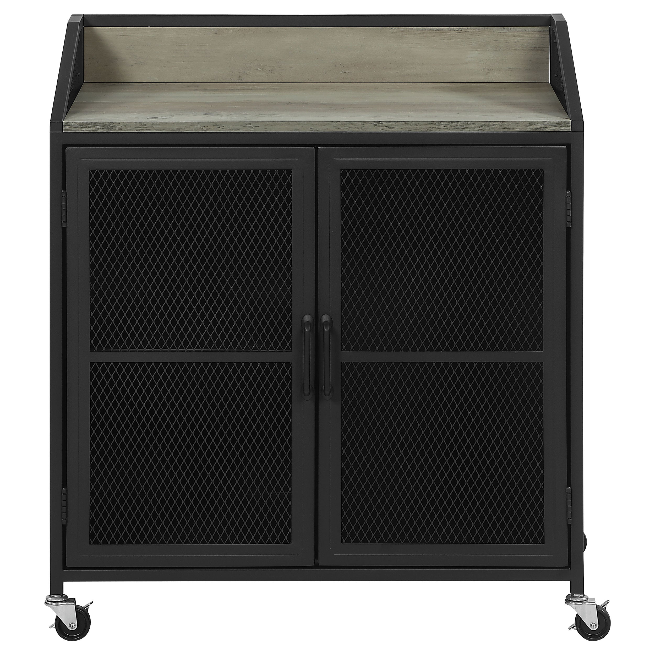 Arlette 2-door Mobile Home Bar Wine Cabinet Sandy Black — view 4
