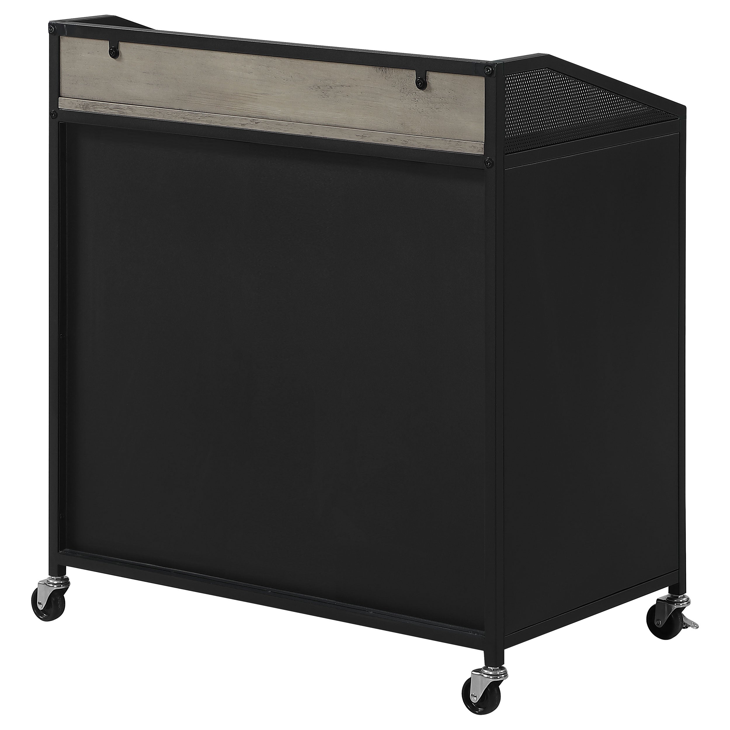Arlette 2-door Mobile Home Bar Wine Cabinet Sandy Black — view 9