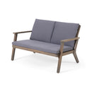 Avacyn - Outdoor Loveseat And Coffee Table Set With Cushions - Dark Gray