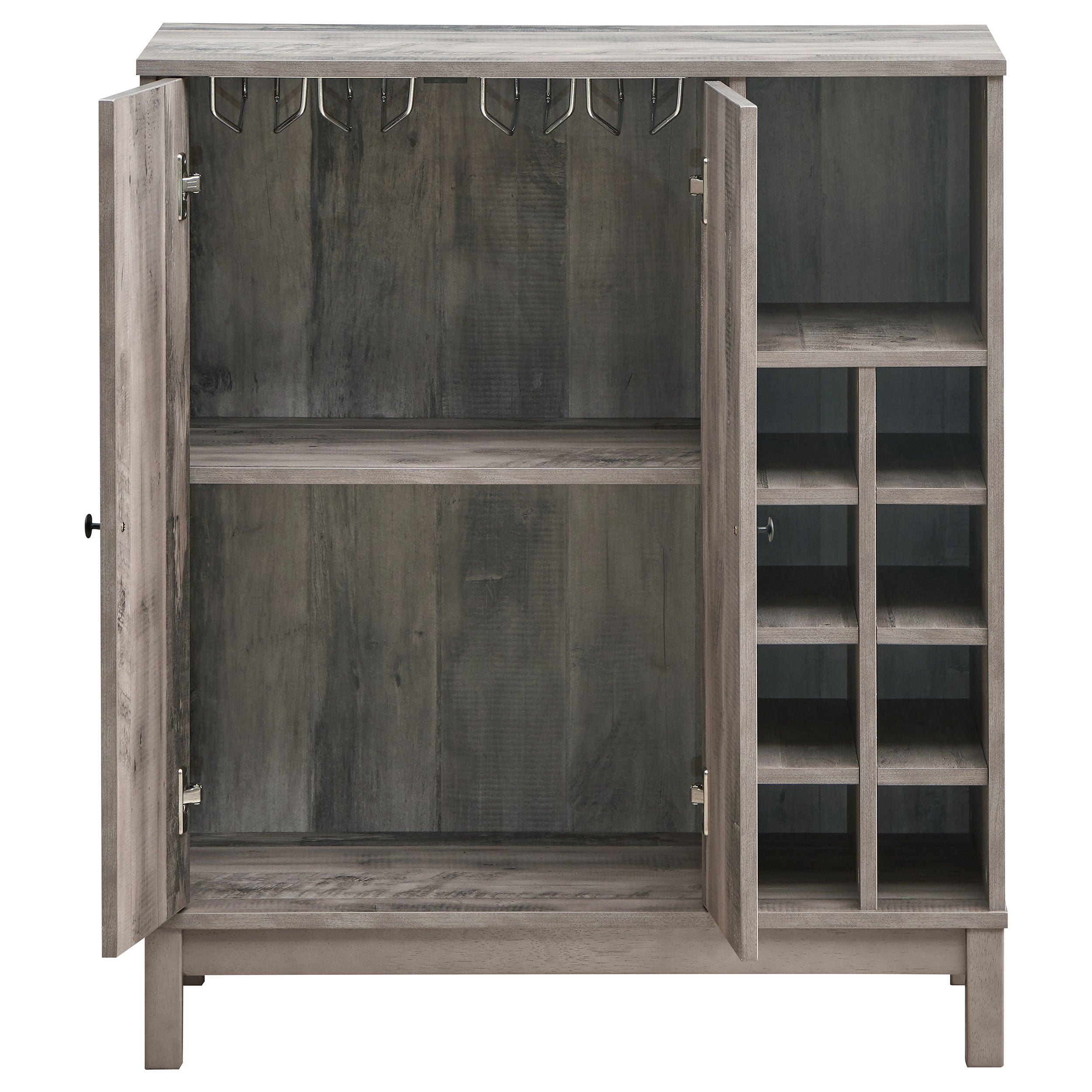 Cheyenne 2-door Home Bar Wine Cabinet Weathered Acacia — view 5