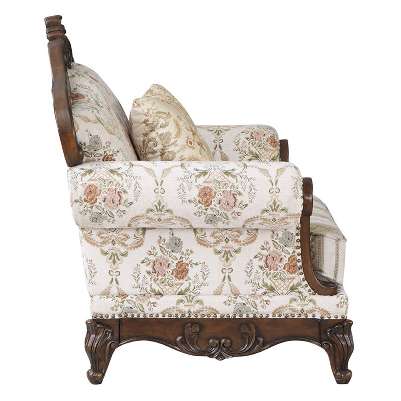 Nayla - Chair With Pillow - Pattern Fabric & Cherry