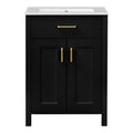Bathroom Vanity Combo With Ceramic Sink, Luxurious Space-Saving Vanity, 2 Soft Close Doors