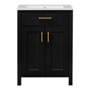 Bathroom Vanity Combo With Ceramic Sink, Luxurious Space-Saving Vanity, 2 Soft Close Doors