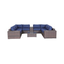Modern Patio Rattan Sectional Set With Cushions
