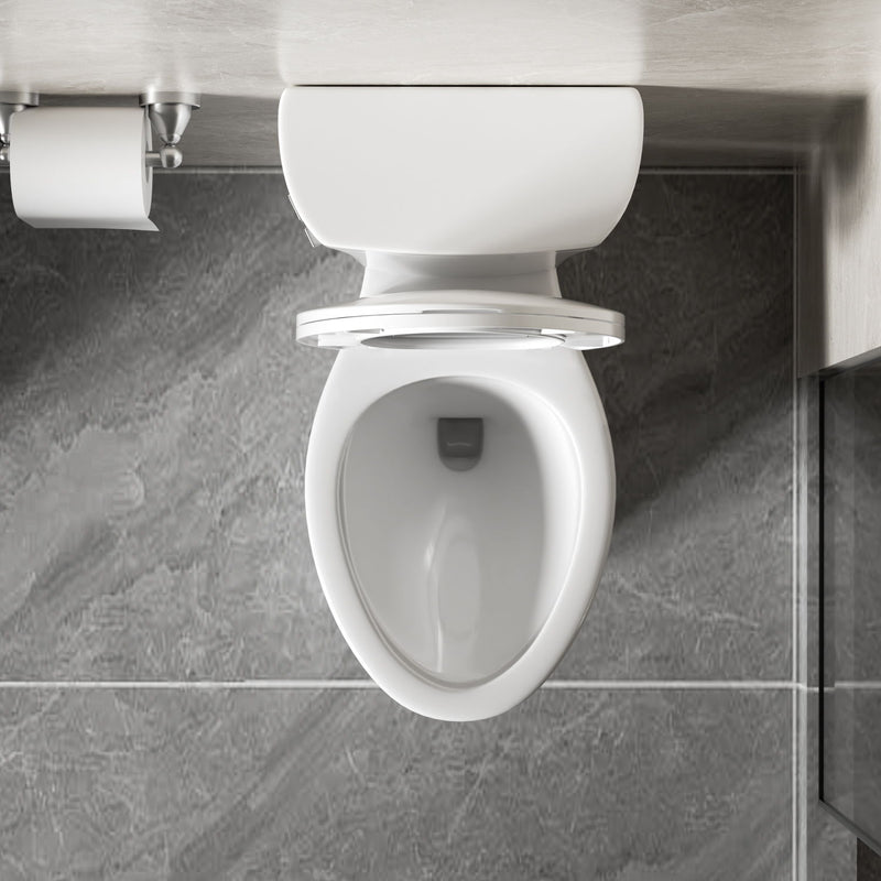 Gloss 2 Piece Toilet With 1.28 Gpf Tornado Flush, Rimless Bowl, Soft Closing Seat - Gloss White