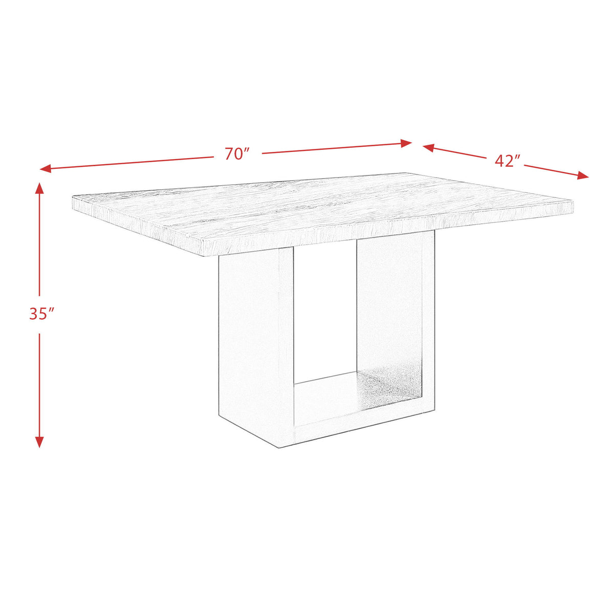 Valentino Dining Table in White by Elements International, view 4