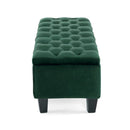 Contemporary Button Tufted And Diamond Stitched Storage Ottoman