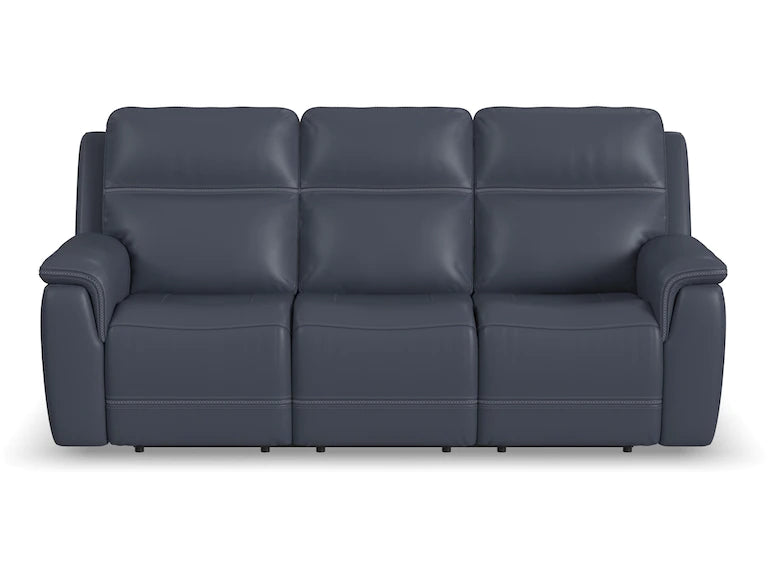 Flexsteel - Sawyer Power Reclining Sofa with Power Headrests and Lumbar (Blue Color) - Atlantic Fine Furniture Inc
